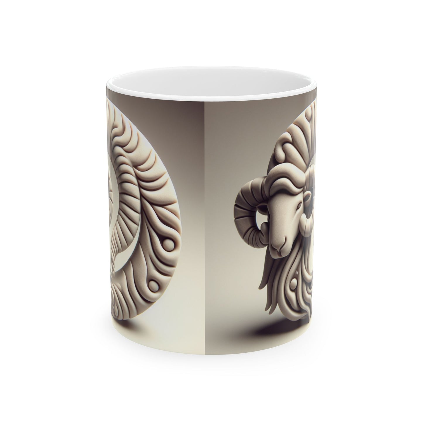 Ceramic Mug, (11oz, 15oz), Ceramic Coffee Mug, Stone Circle, Aries Zodiac Design