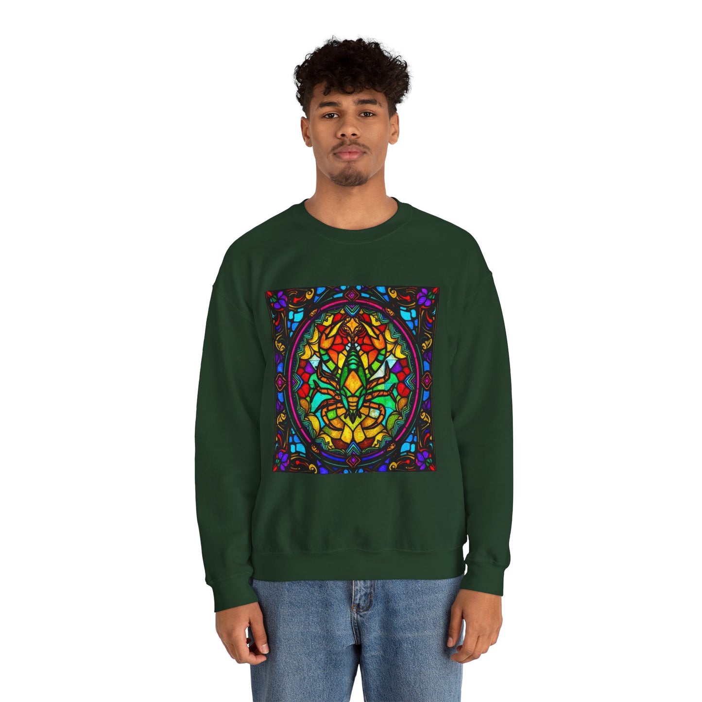 Unisex Heavy Blend™ Crewneck Sweatshirt, Glass 1, Scorpio Zodiac Design