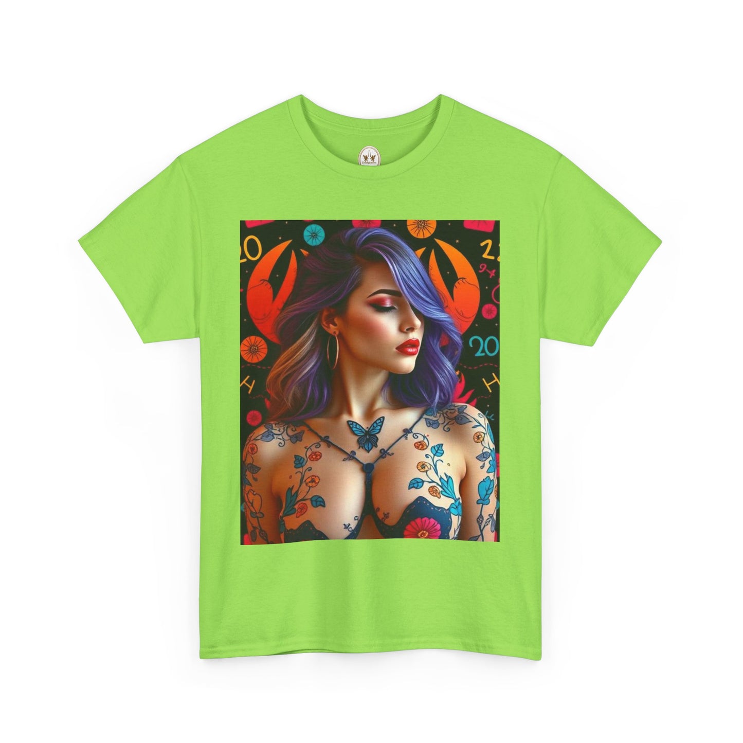 Unisex Heavy Cotton T-Shirt, Cancer, Zodiac, Sexy Art