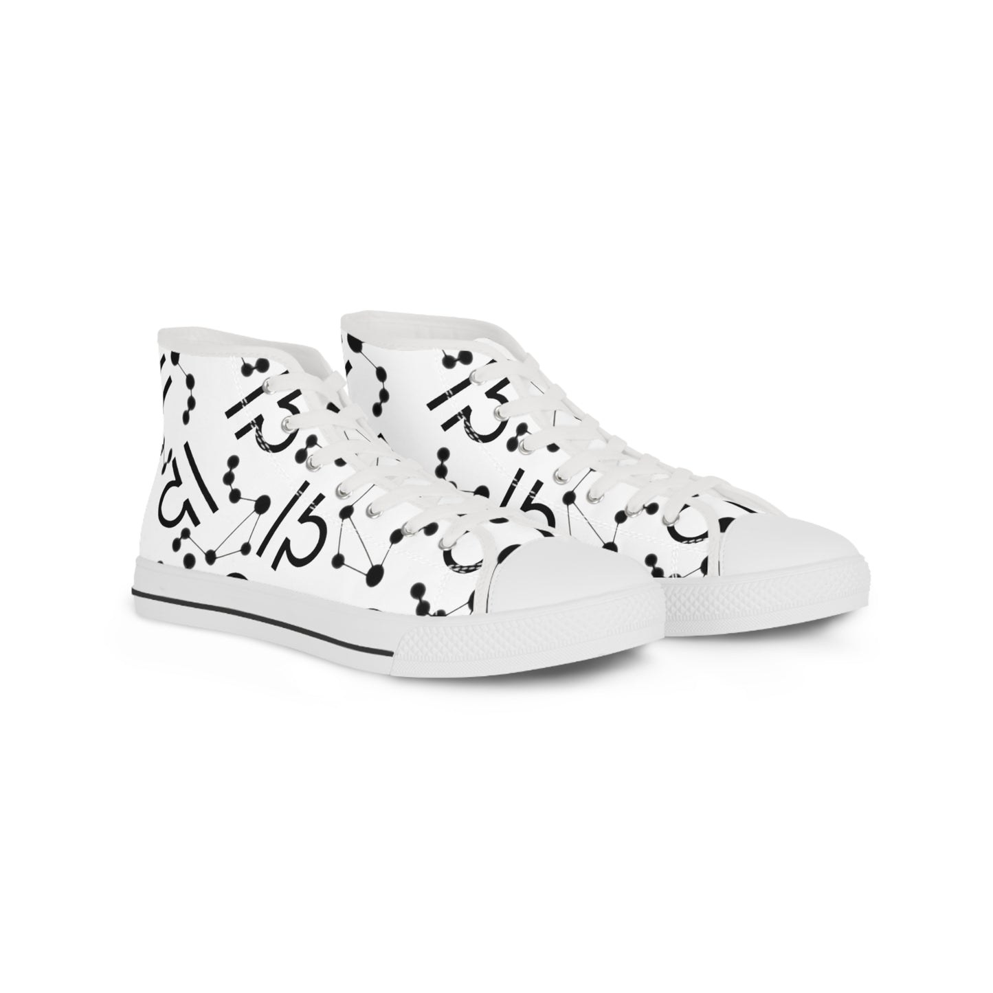 Men's High Top Sneakers, Breathable polyester canvas, Libra Zodiac Design