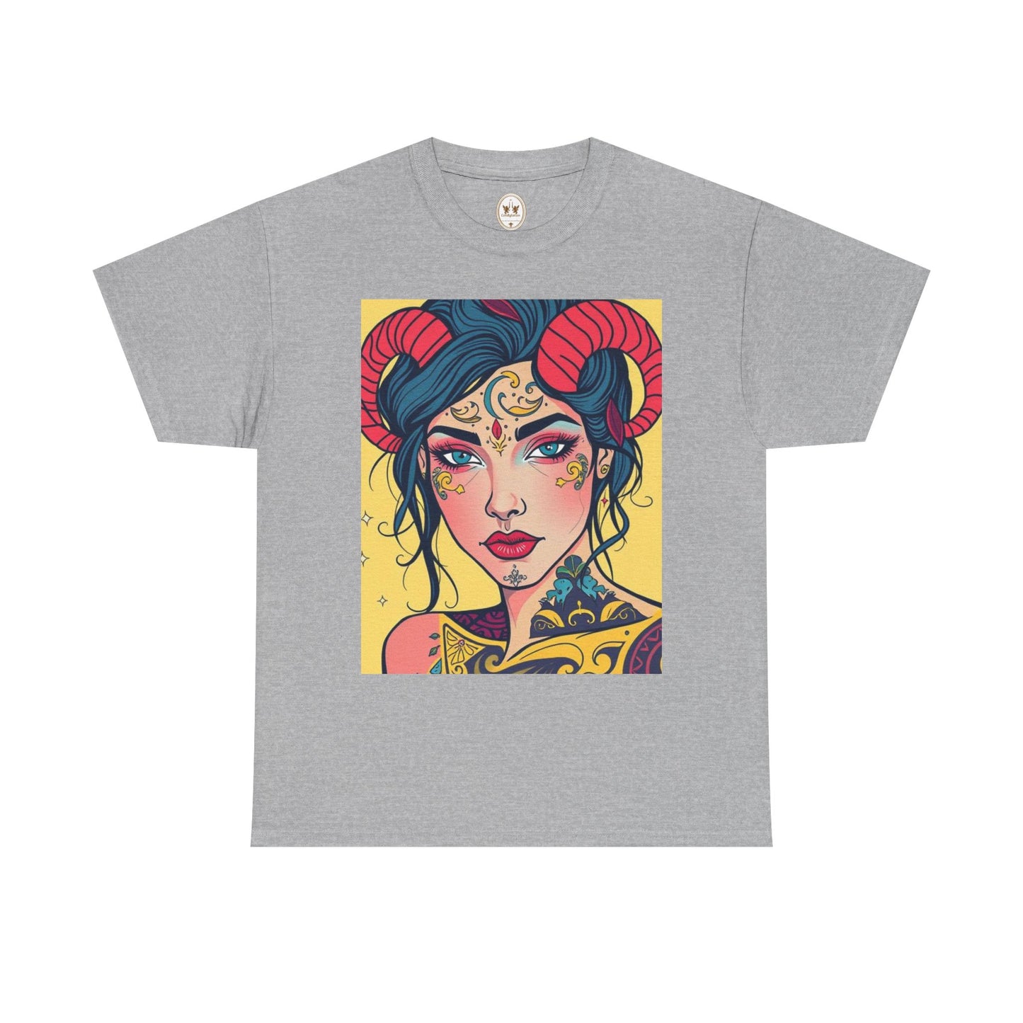 Unisex Heavy Cotton T-Shirt, Aries, Zodiac, Sexy Art