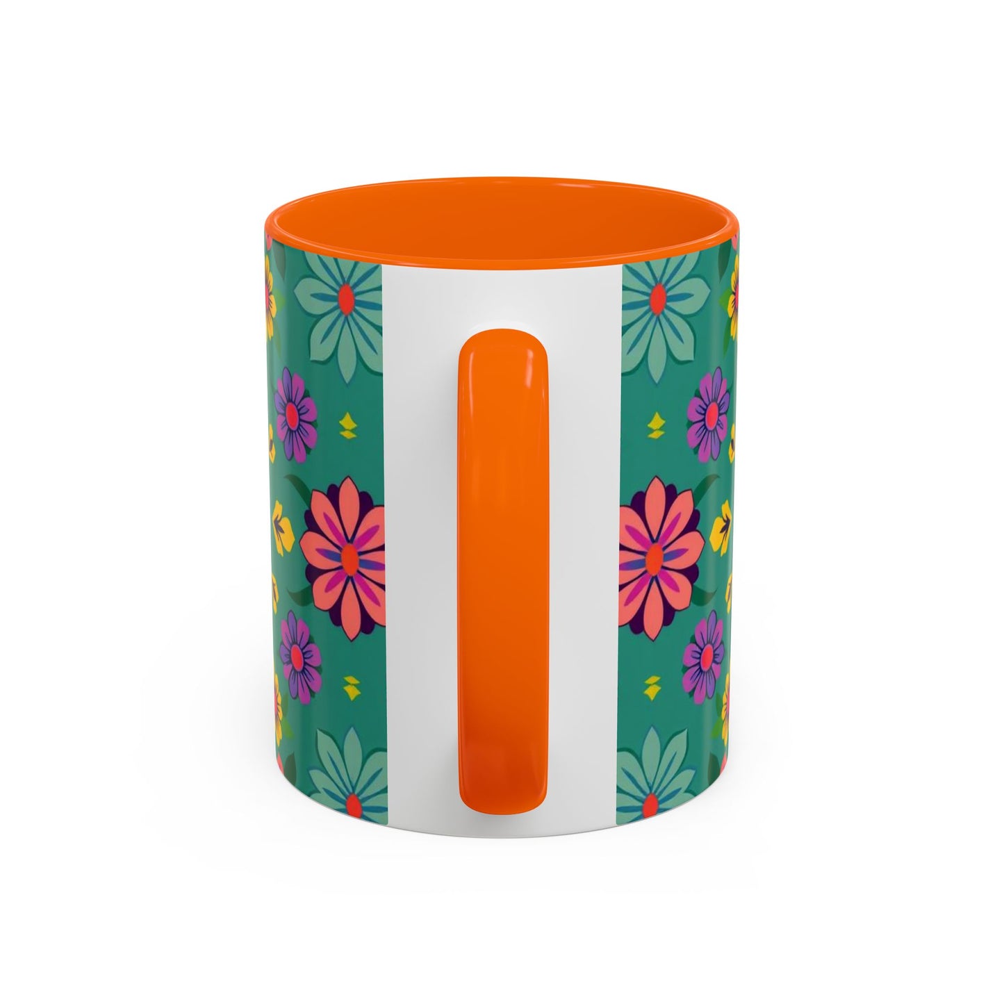 Accent Coffee Mug, Aquarius, Zodiac v3, Flower Pattern, (11, 15oz)