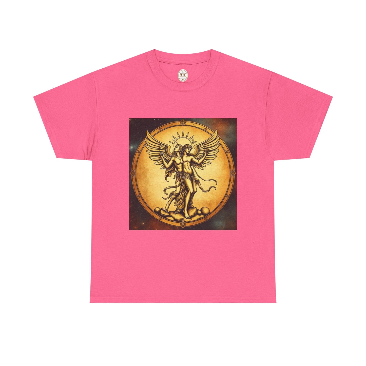 Unisex Heavy Cotton T-Shirt, Angel Twin, Gemini Zodiac Design