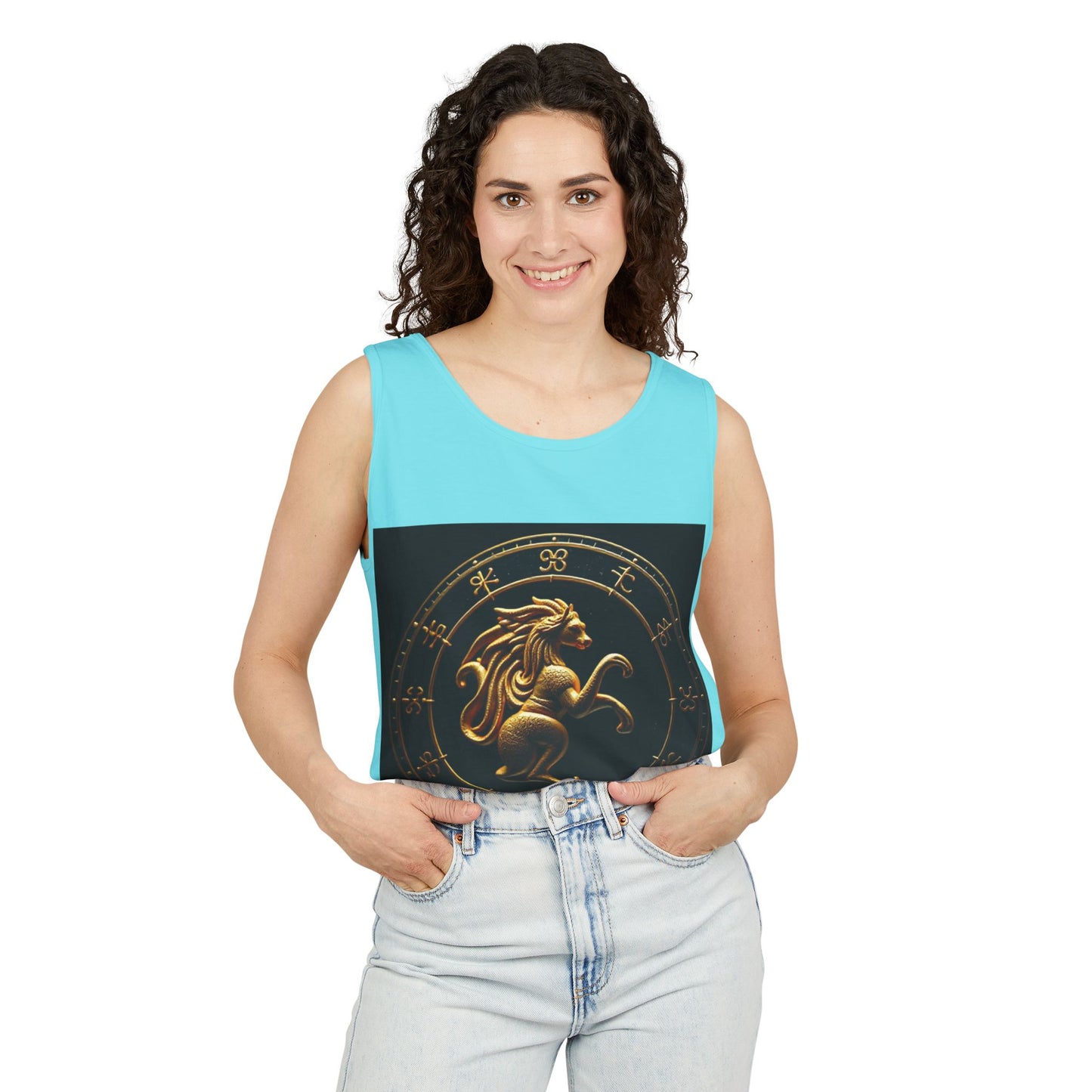 Unisex Garment-Dyed, Tank Top, Virgo Design, Planet Animal, 100% US cotton