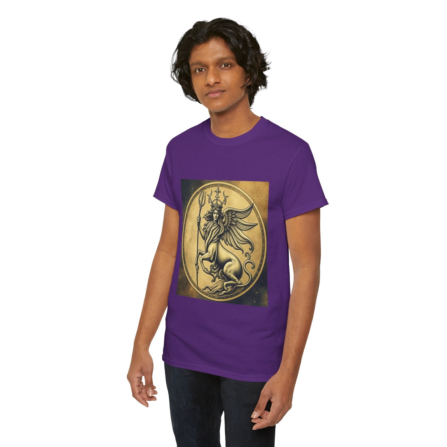 Unisex Heavy Cotton T-Shirt, Angel Animal, Virgo Zodiac Design