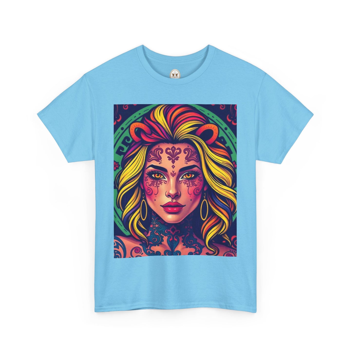 Unisex Heavy Cotton T-Shirt, Leo, Zodiac v1, Sexy Art