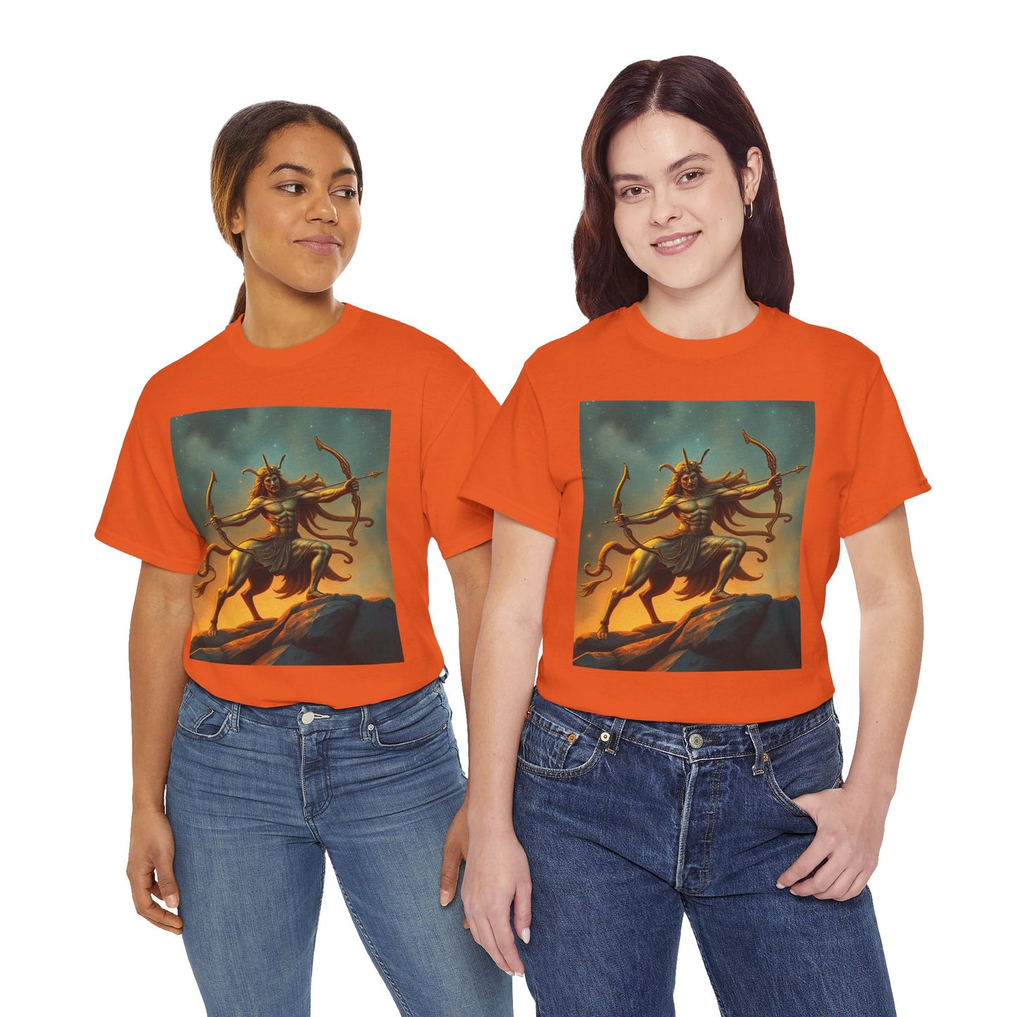 Unisex Heavy Cotton T-Shirt, Arrow Centaur, Sagittarius Zodiac Design