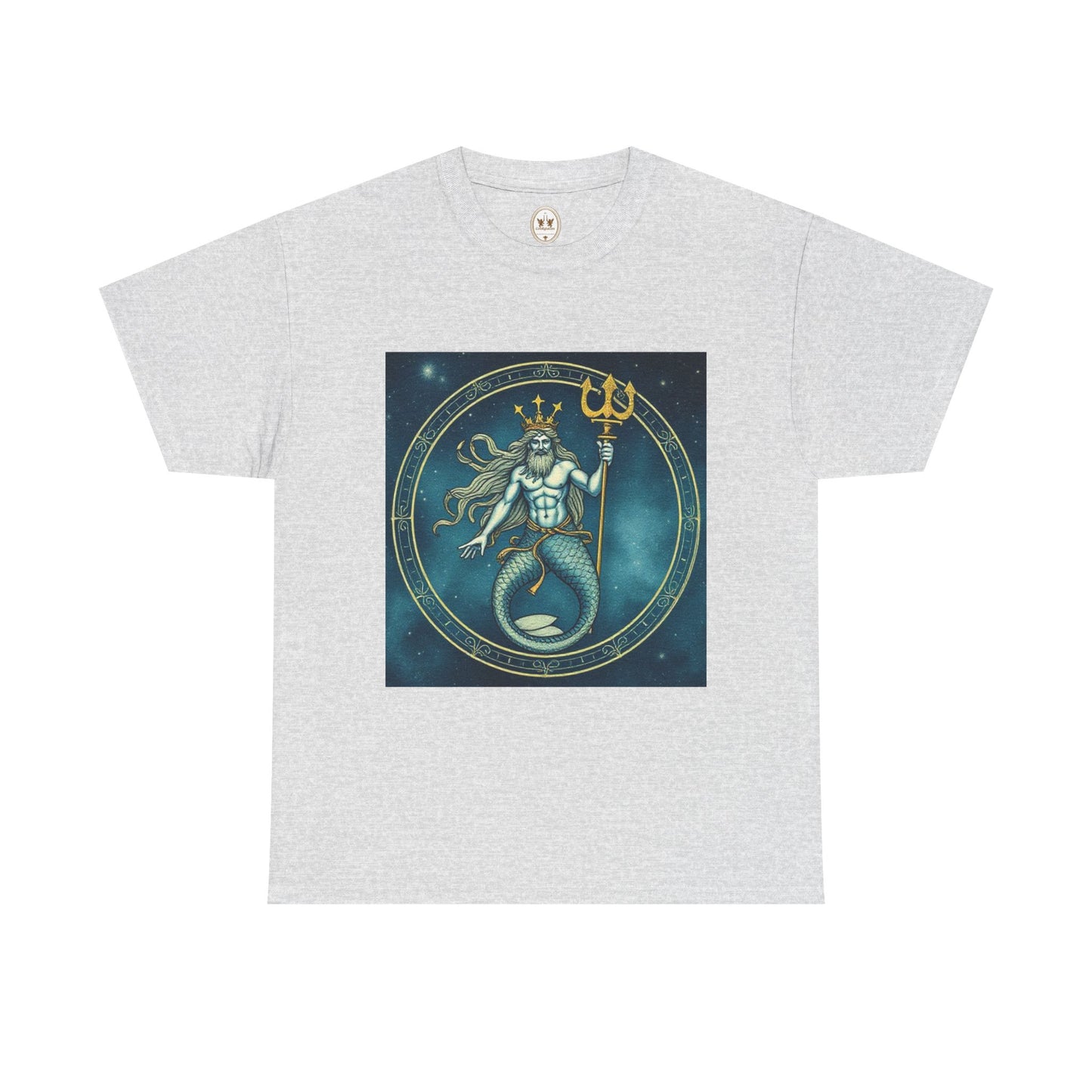 Unisex Heavy Cotton T-Shirt, Aquarius God 6v, Zodiac Design