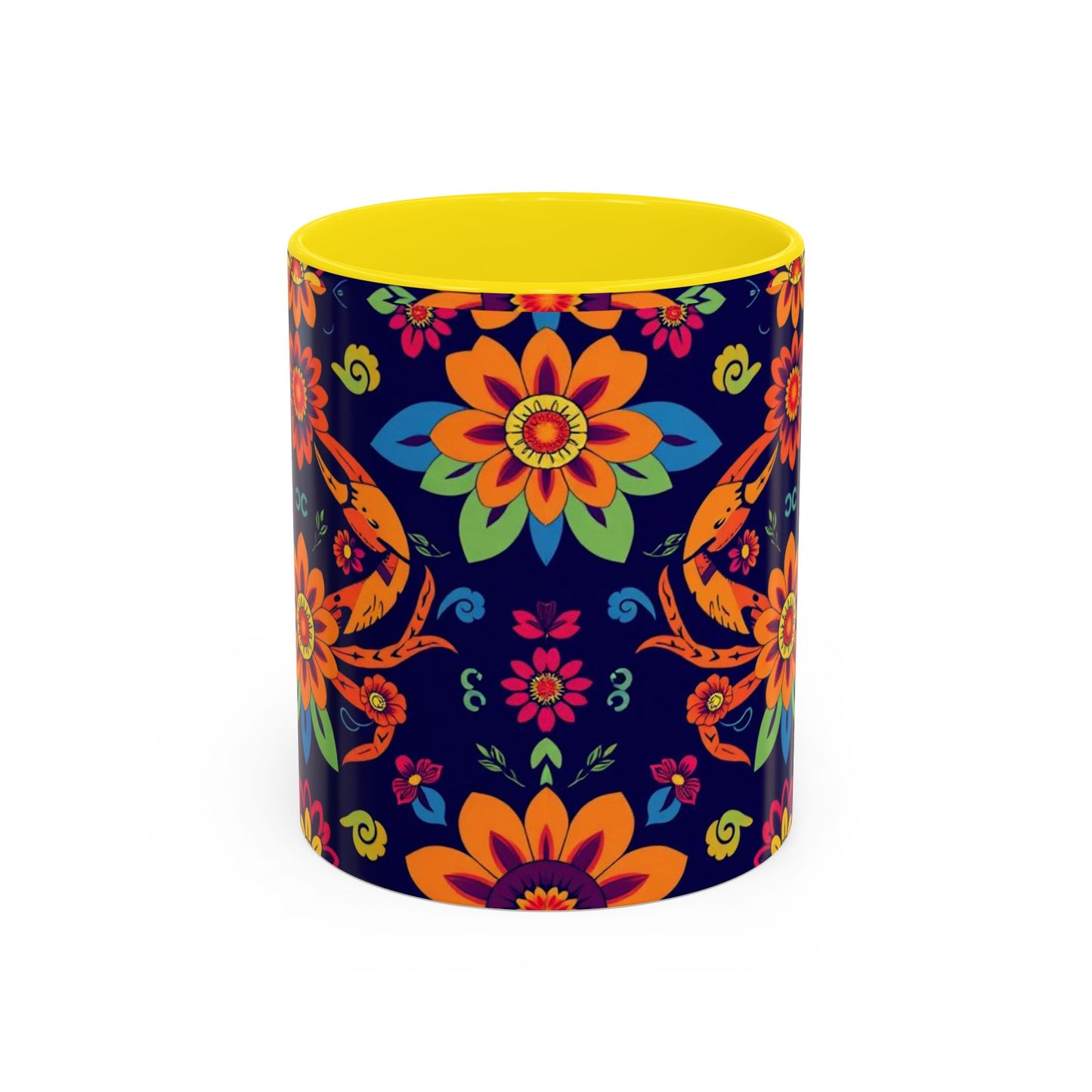 Accent Coffee Mug, Cancer, Zodiac, Flower Pattern, (11, 15oz)