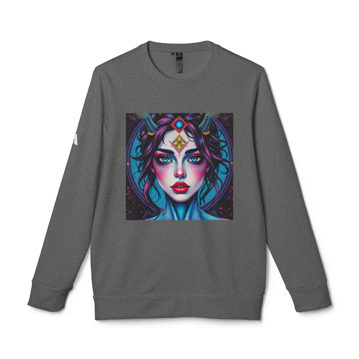 Adidas, Unisex Fleece Crewneck Sweatshirt, Aquarius, Pop Art, Zodiac