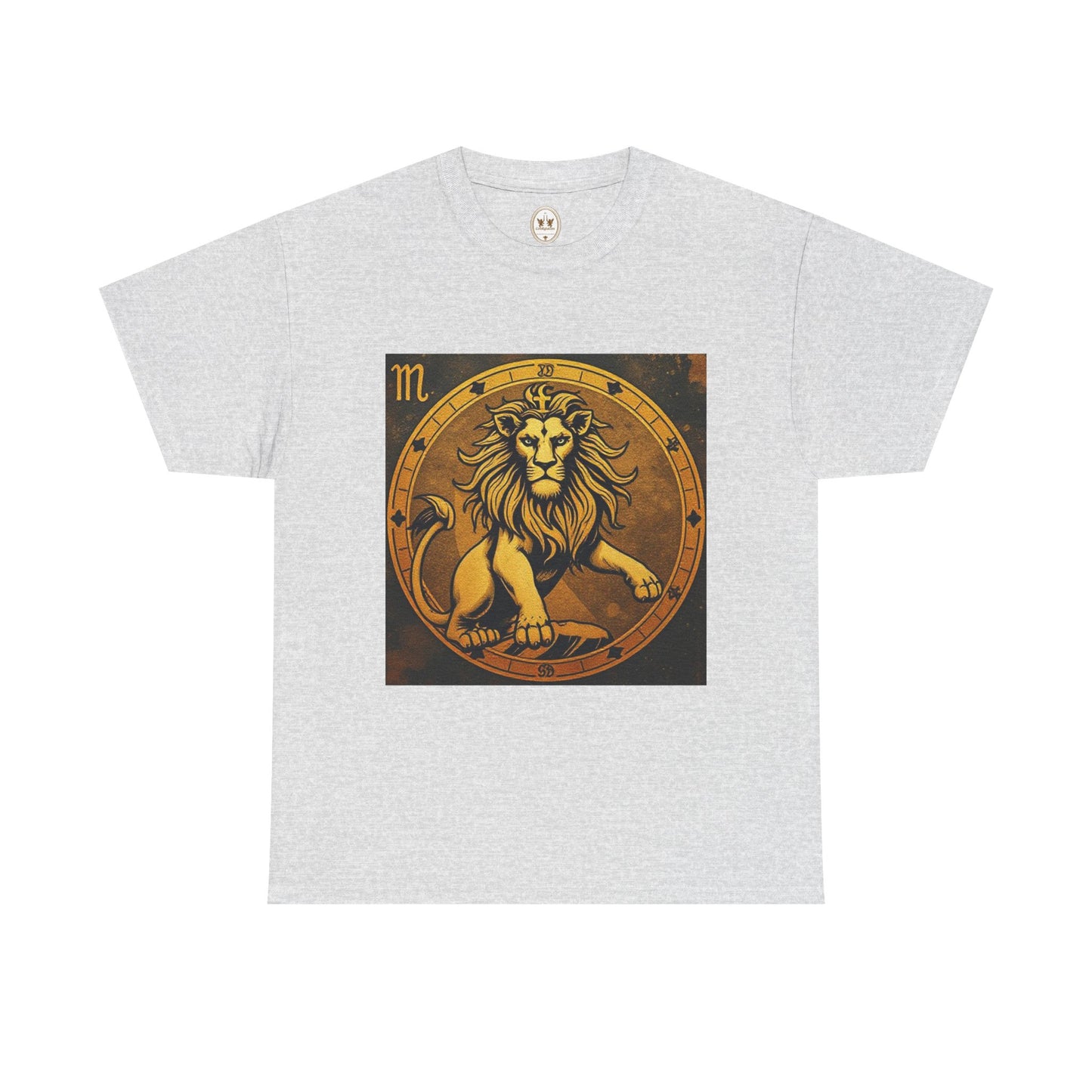 Unisex Heavy Cotton T-Shirt, Gold Lion, Leo Zodiac Design