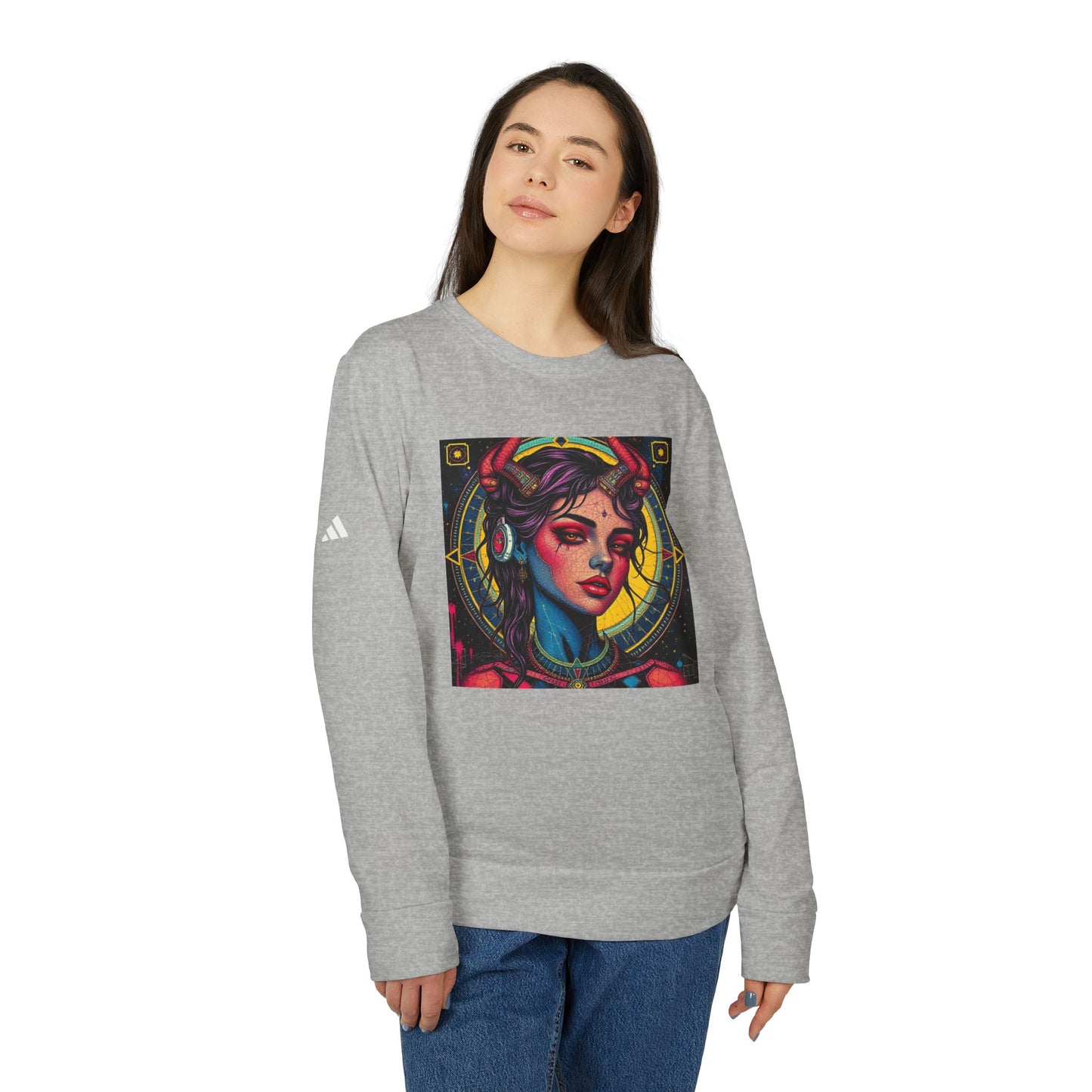 Adidas, Unisex Fleece Crewneck Sweatshirt, Scorpio, Pop Art v1, Zodiac