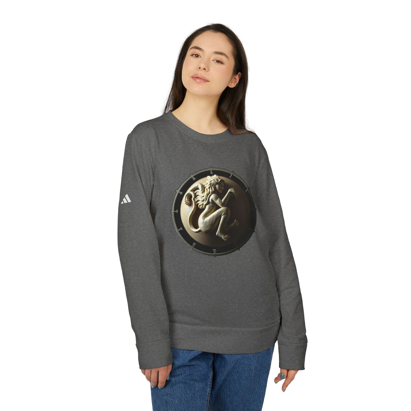 Adidas, Unisex Fleece Crewneck Sweatshirt, Virgo, Space Symbol, Zodiac