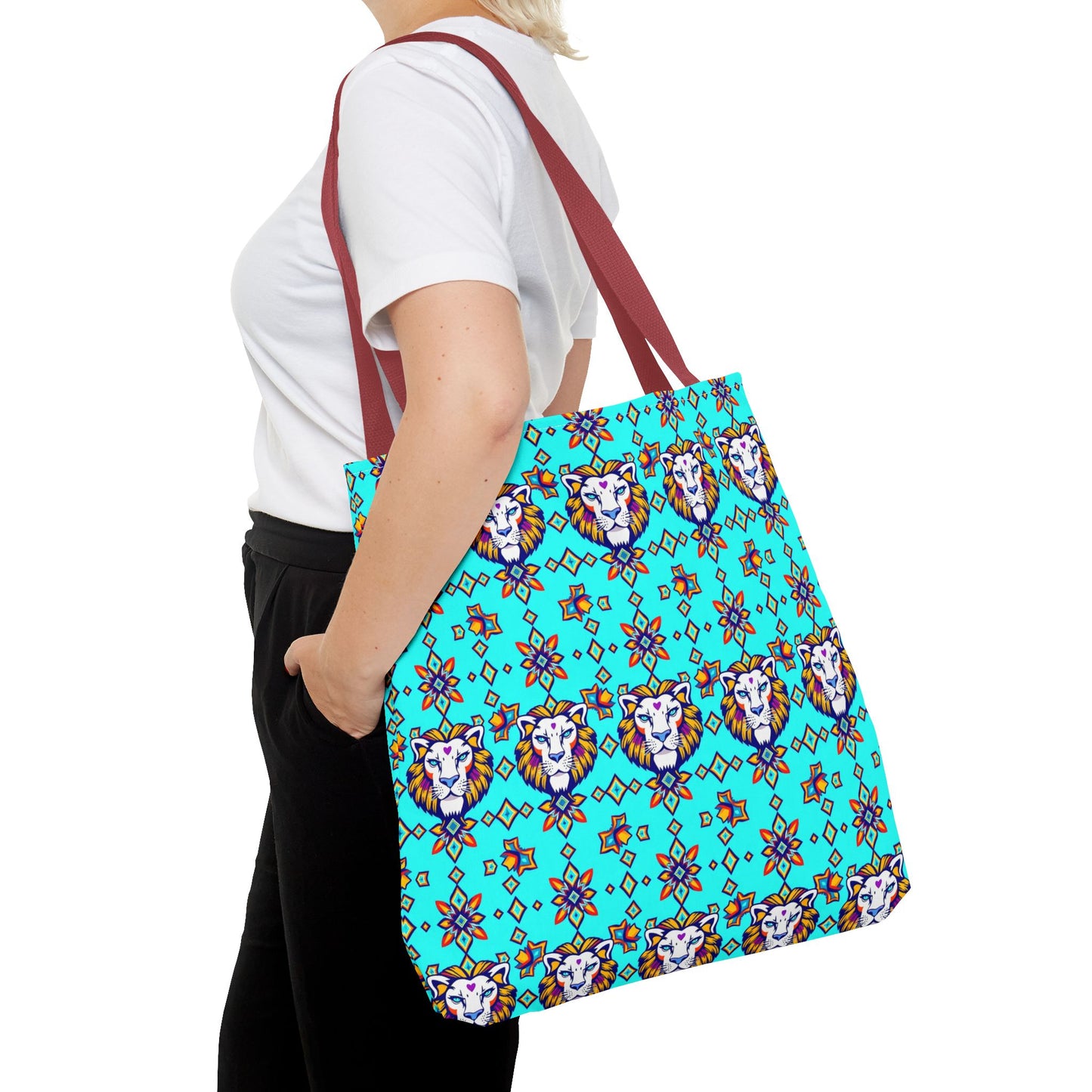 Tote Bag (AOP), Leo, Zodiac v1, Jewel Pattern