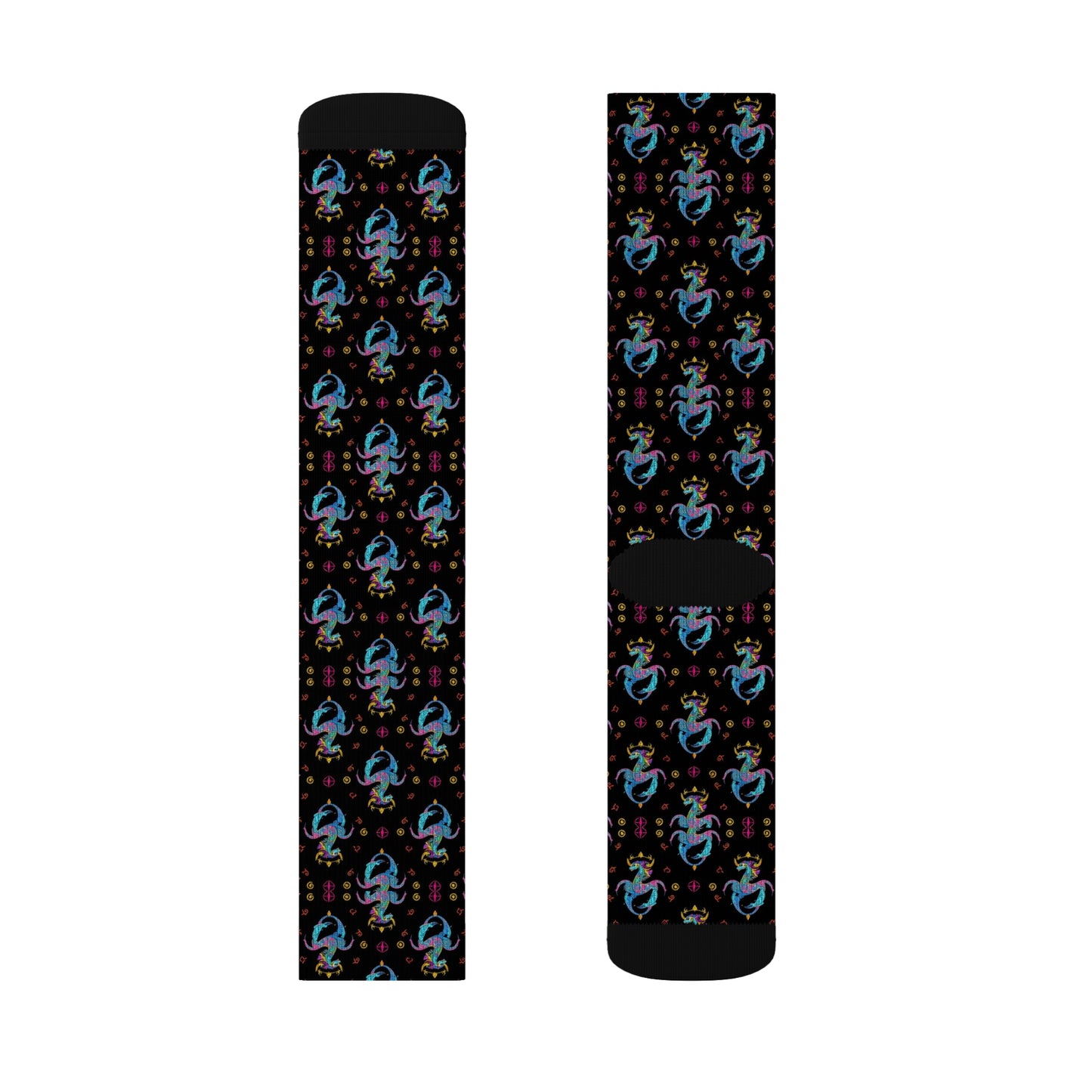 Sublimation Socks, Aquarius, Zodiac v3, Jewel Pattern