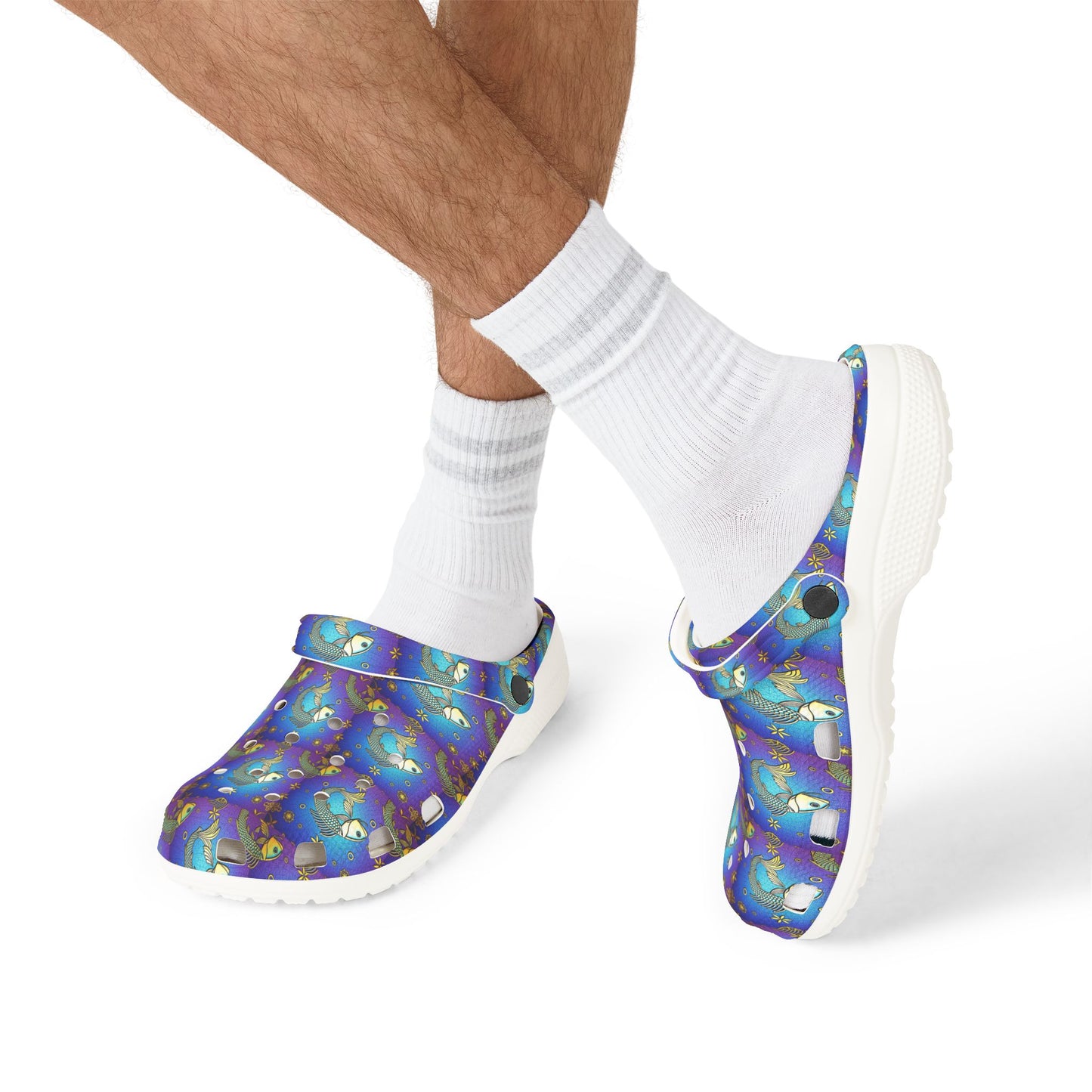EVA Foam Rubber Shoes, (AOP), Pisces, Zodiac v2, Pattern
