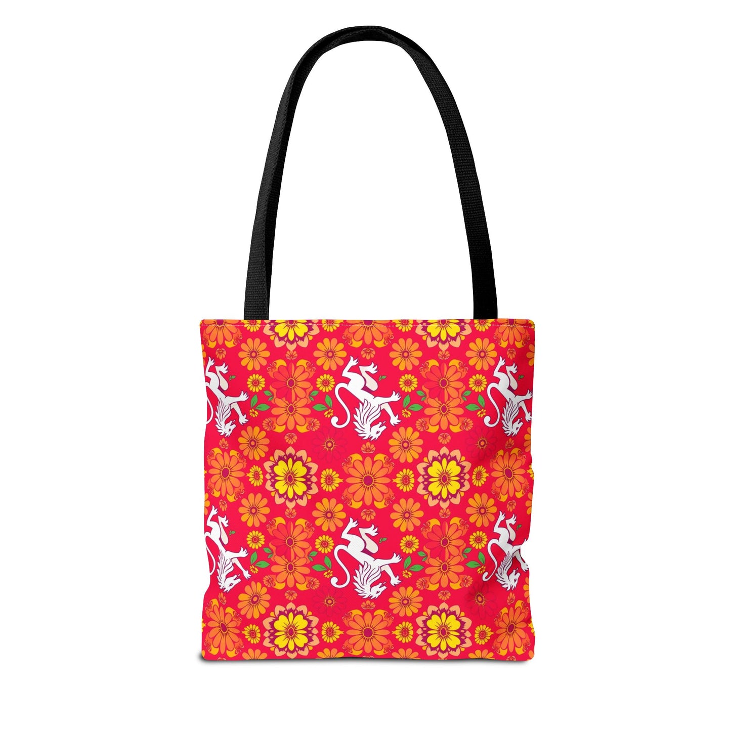 Tote Bag (AOP), Leo, Zodiac, Flower Pattern
