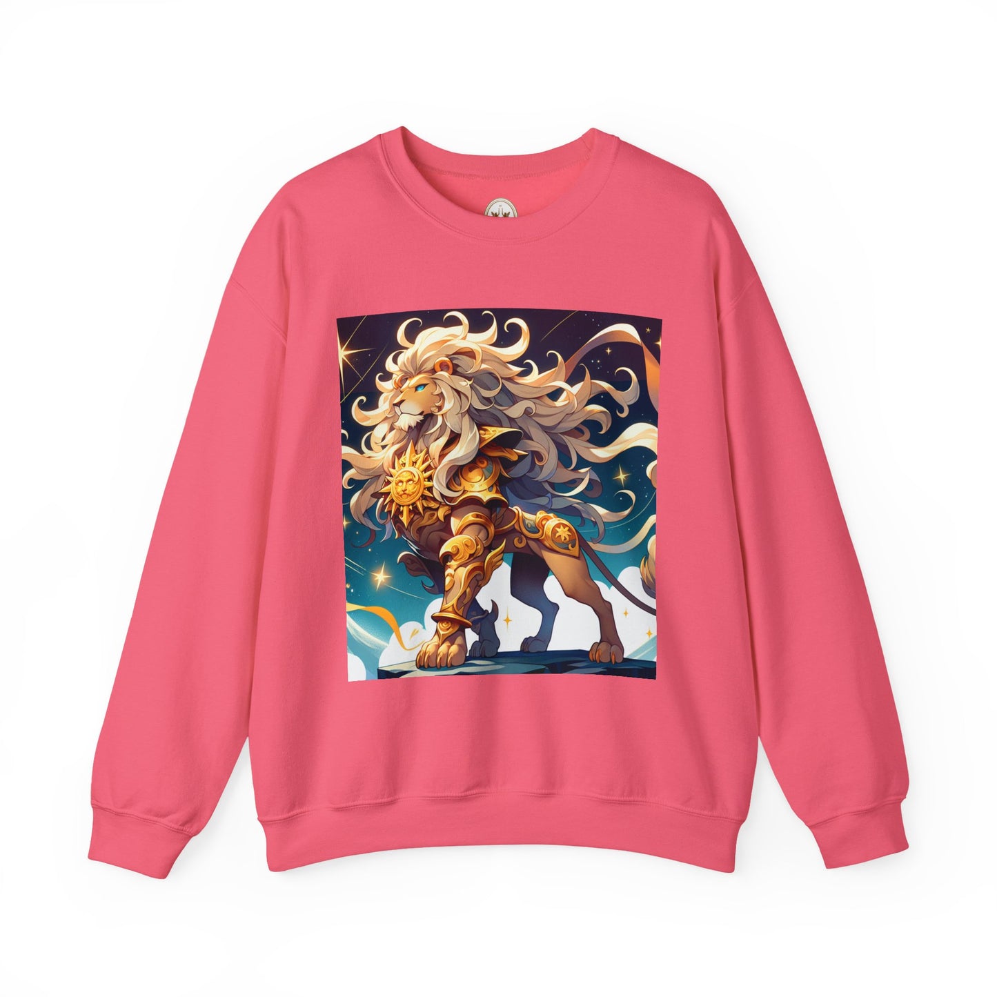 Unisex Heavy Blend™ Crewneck Sweatshirt,Cool Lion with White Hair, Leo Zodiac Design