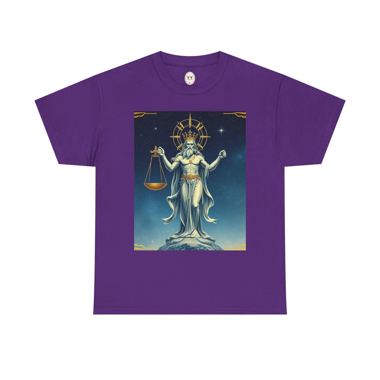 Unisex Heavy Cotton T-Shirt, Space, Libra God, Zodiac Design