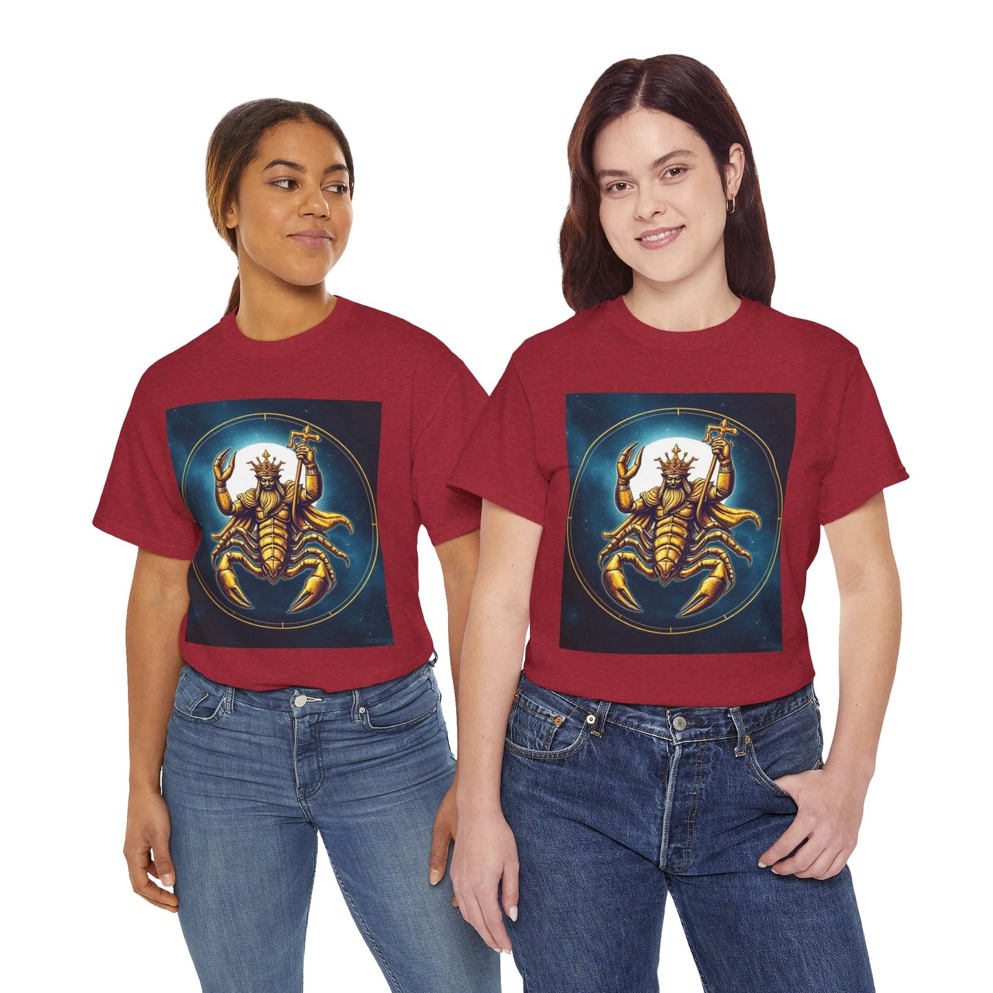 Unisex Heavy Cotton T-Shirt, Moon, Scorpio Zodiac Design