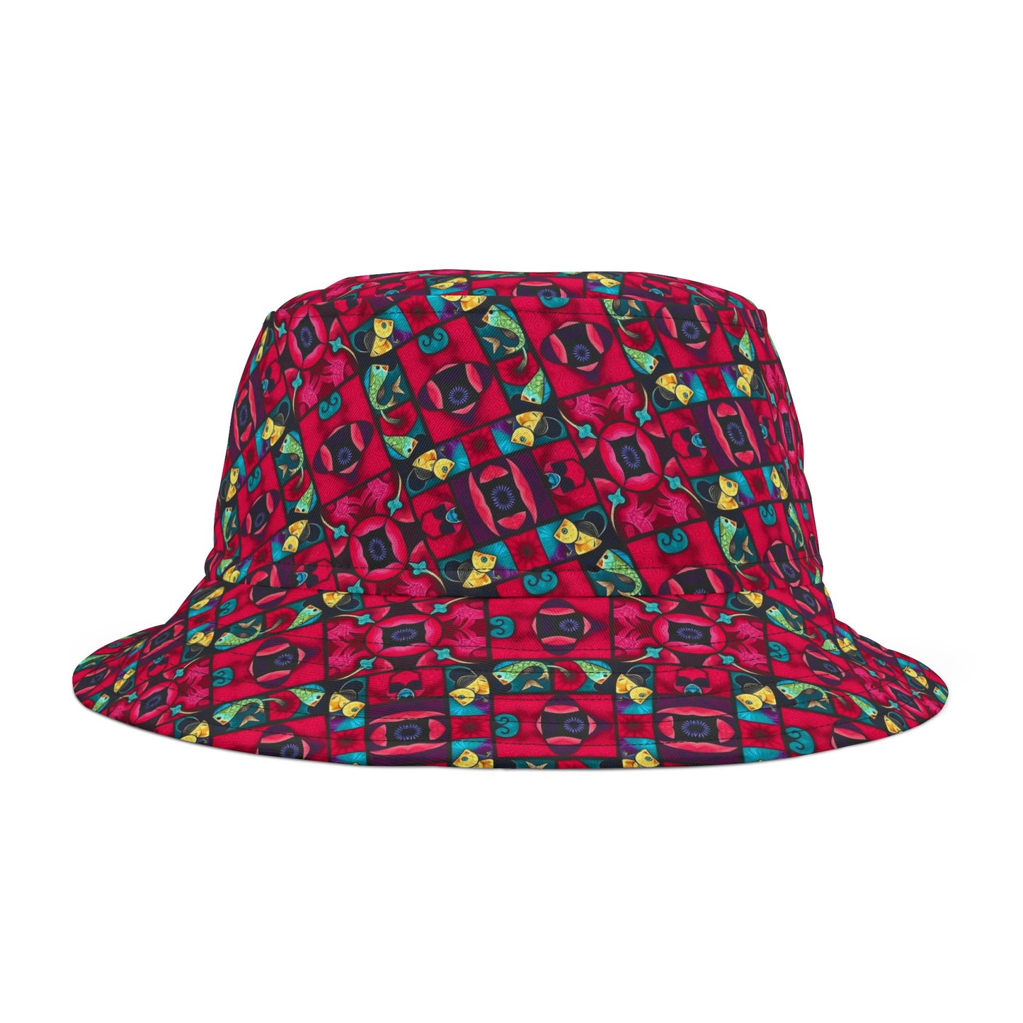 Bucket Hat, (AOP), Pisces v1, Zodiac, Shape Pattern
