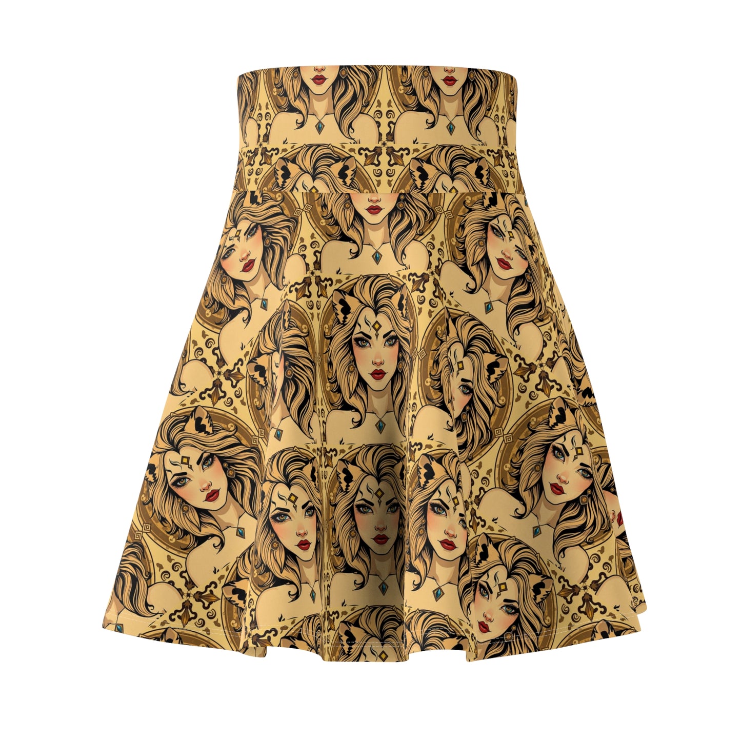 Women's Skater Skirt, (AOP), Leo, Zodiac v2, Sexy Pattern