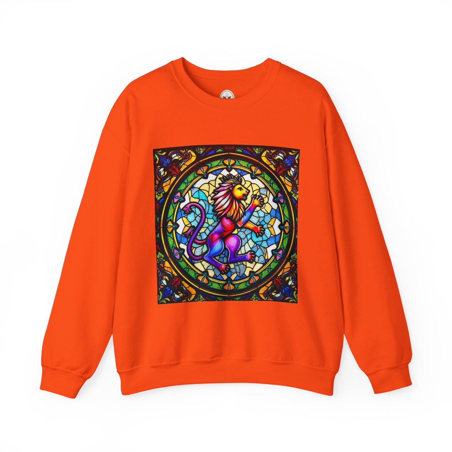 Unisex Heavy Blend™ Crewneck Sweatshirt, Glass, Leo Zodiac Design