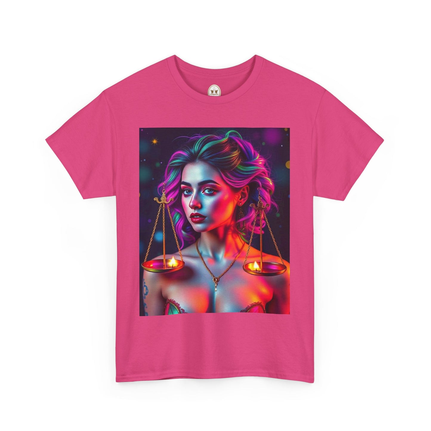 Unisex Heavy Cotton T-Shirt, Libra, Zodiac v3, Sexy Art