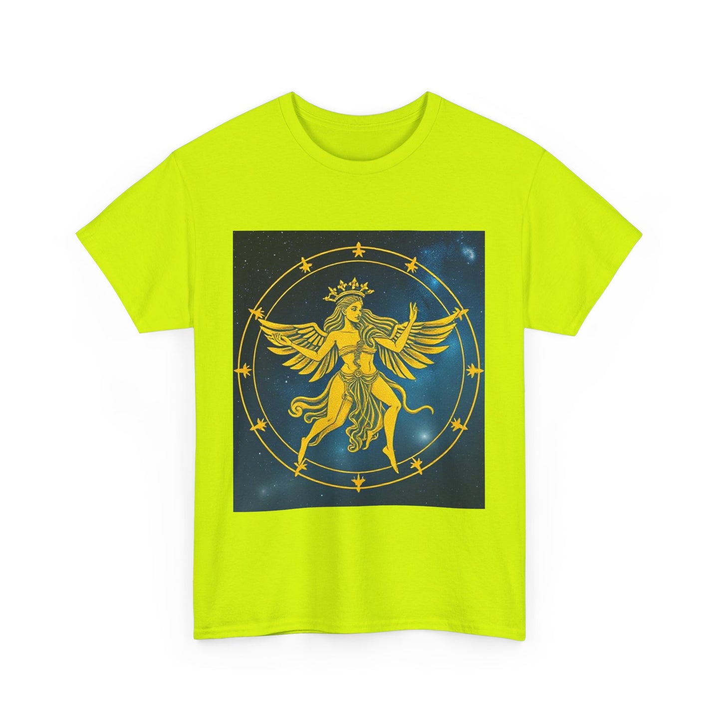 Unisex Heavy Cotton T-Shirt, Twin Angel v3, Gemini Zodiac Design