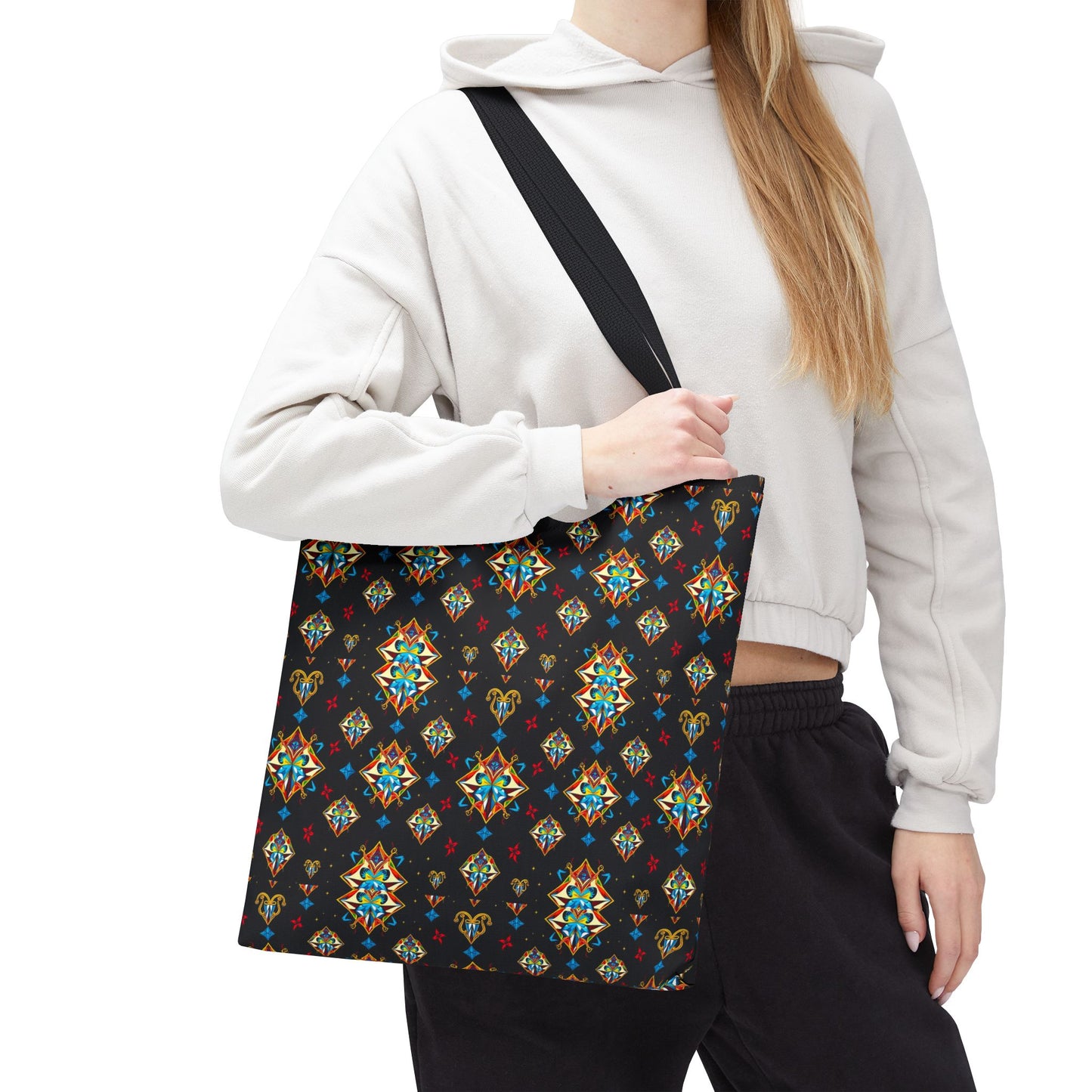 Tote Bag (AOP), Sagittarius, Zodiac v1, Jewel Pattern