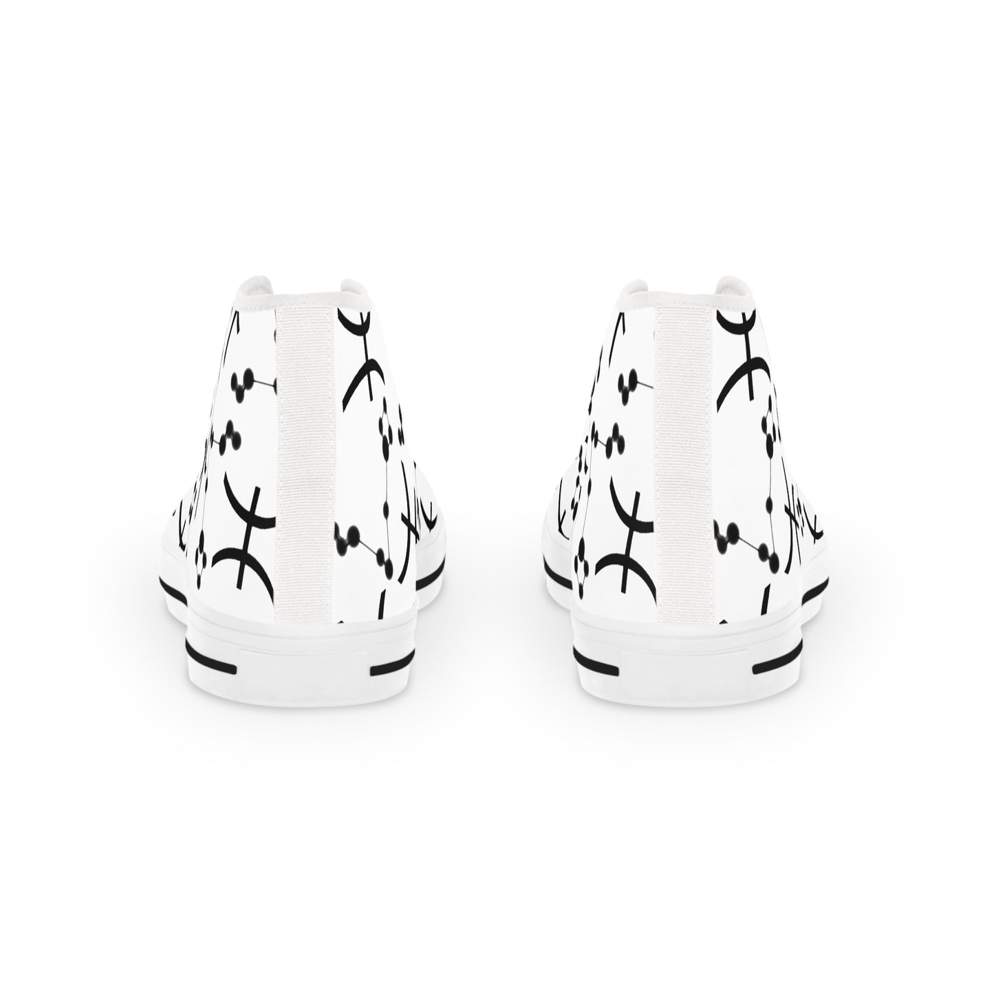 Men's High Top Sneakers, Breathable polyester canvas, Pisces Zodiac Design