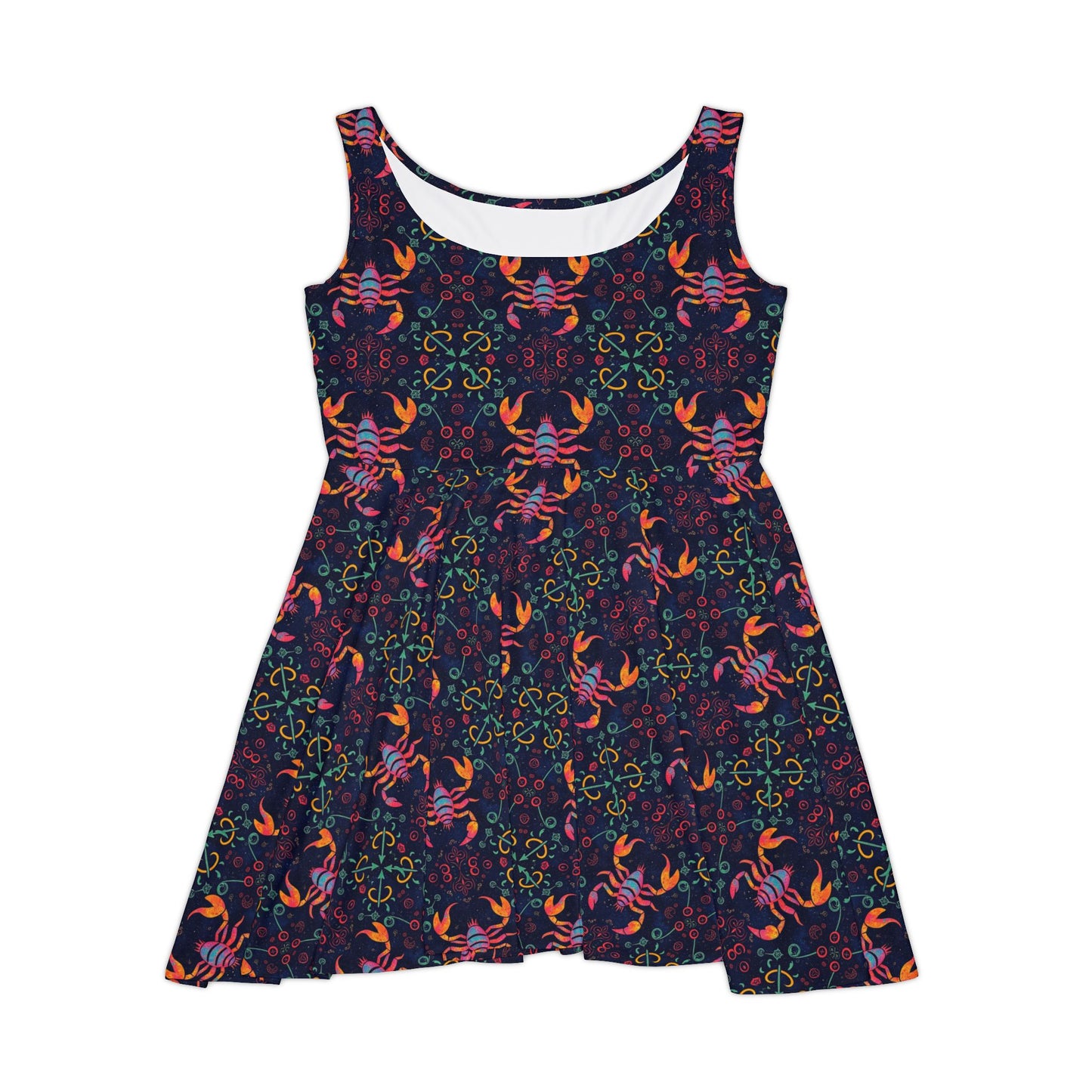 Women's Skater Dress, AOP, Zodiac, Scorpio, Pattern