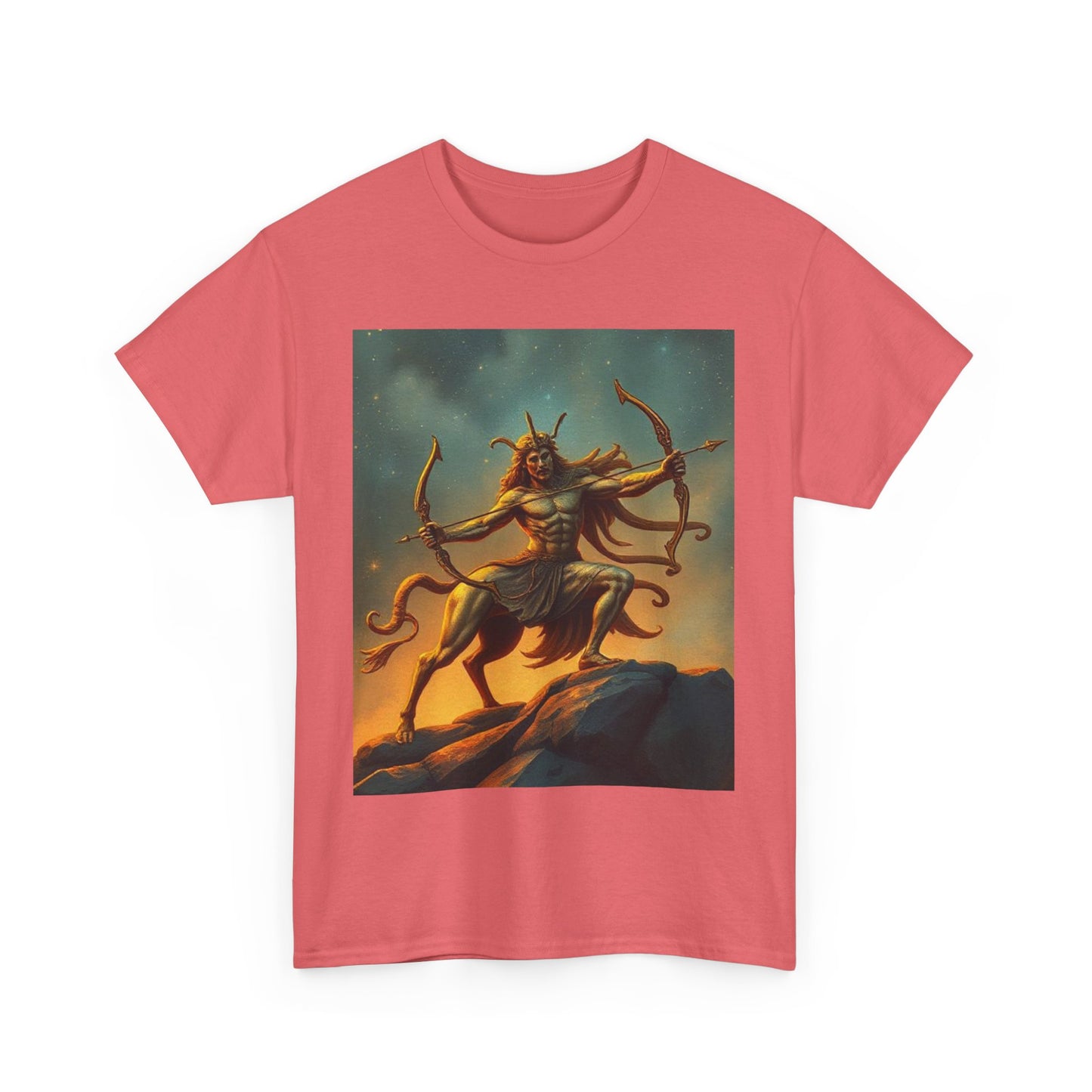 Unisex Heavy Cotton T-Shirt, Arrow Centaur v1, Sagittarius Zodiac Design