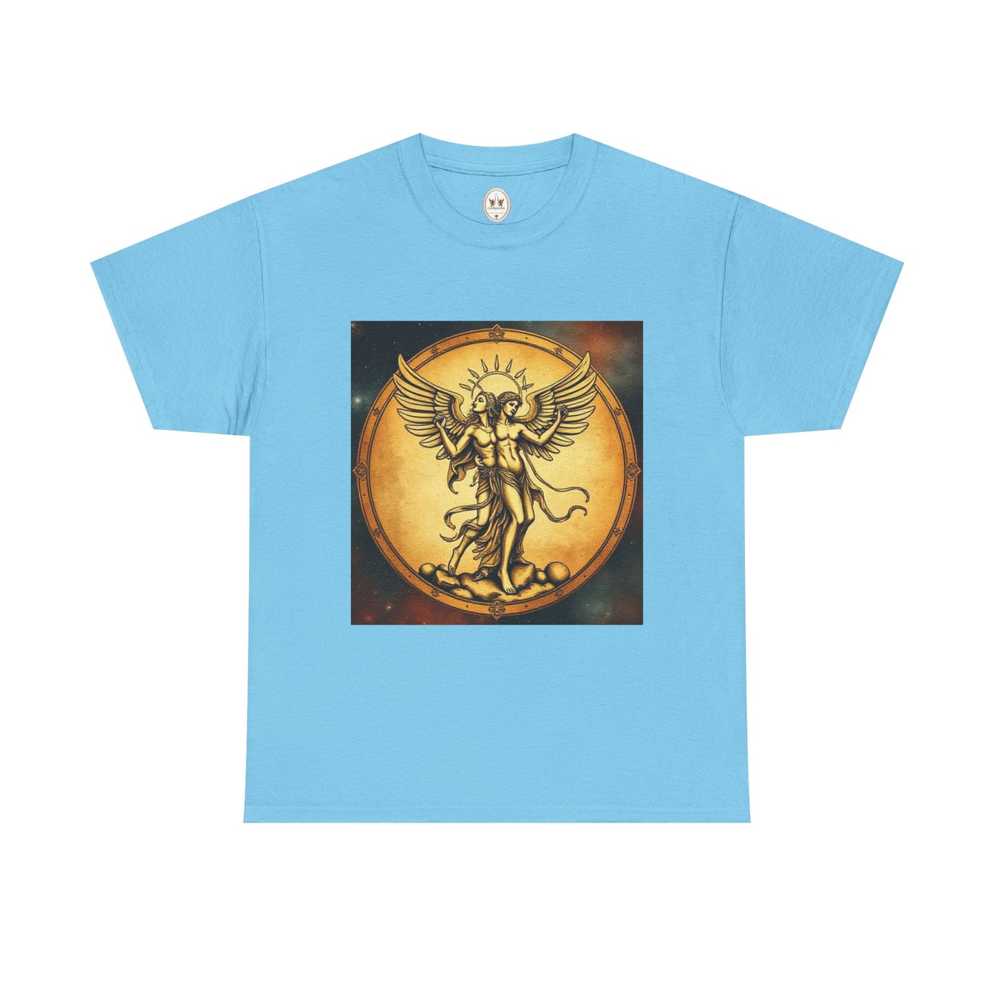 Unisex Heavy Cotton T-Shirt, Angel Twin, Gemini Zodiac Design