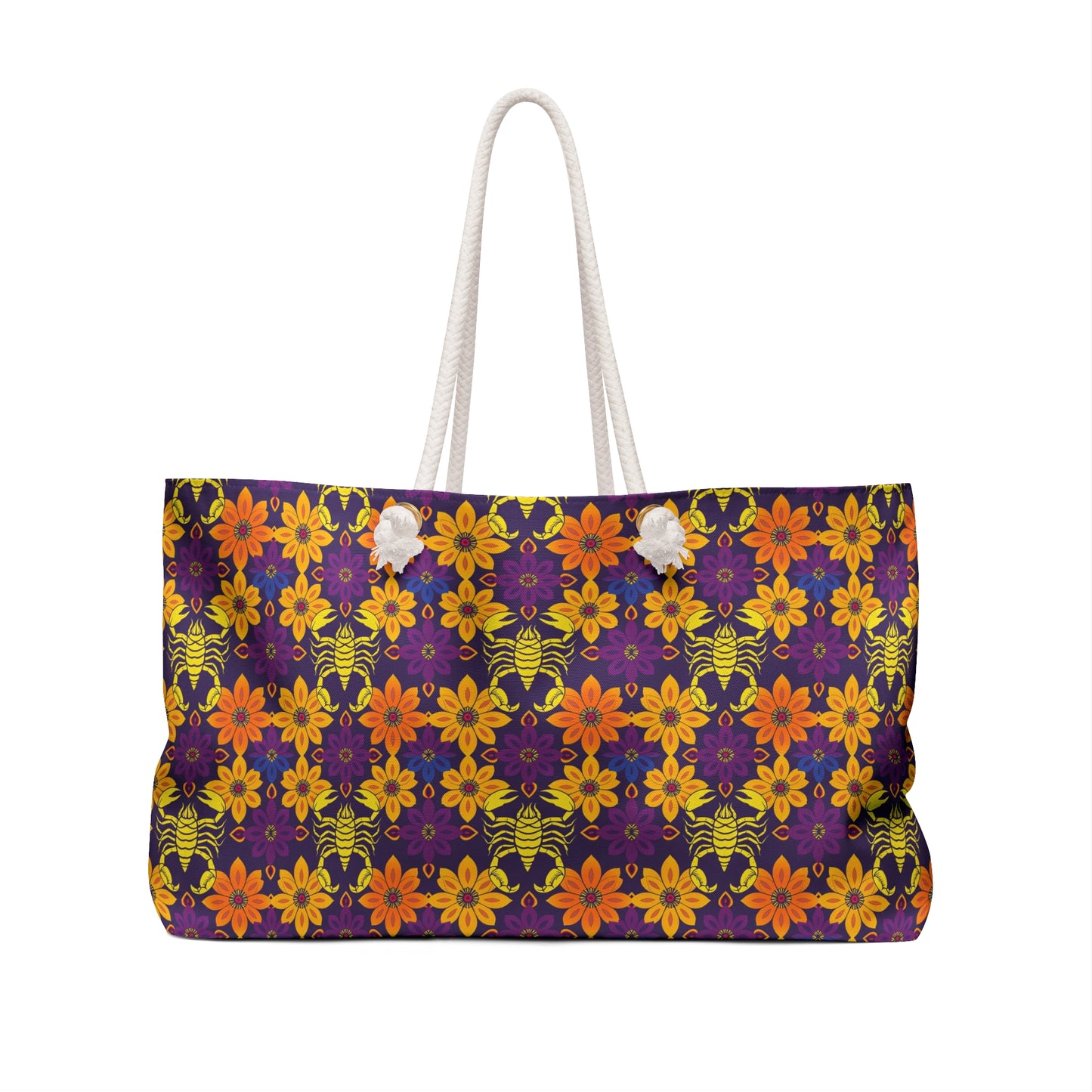 Weekender Bag, Scorpio, Zodiac v3, Flower Pattern