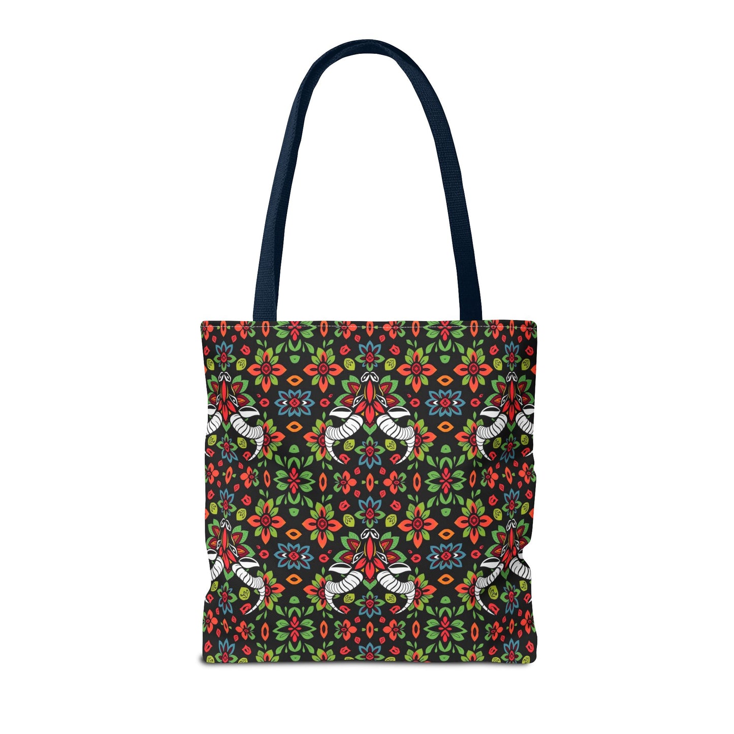 Tote Bag (AOP), Taurus, Zodiac v1, Flower Pattern