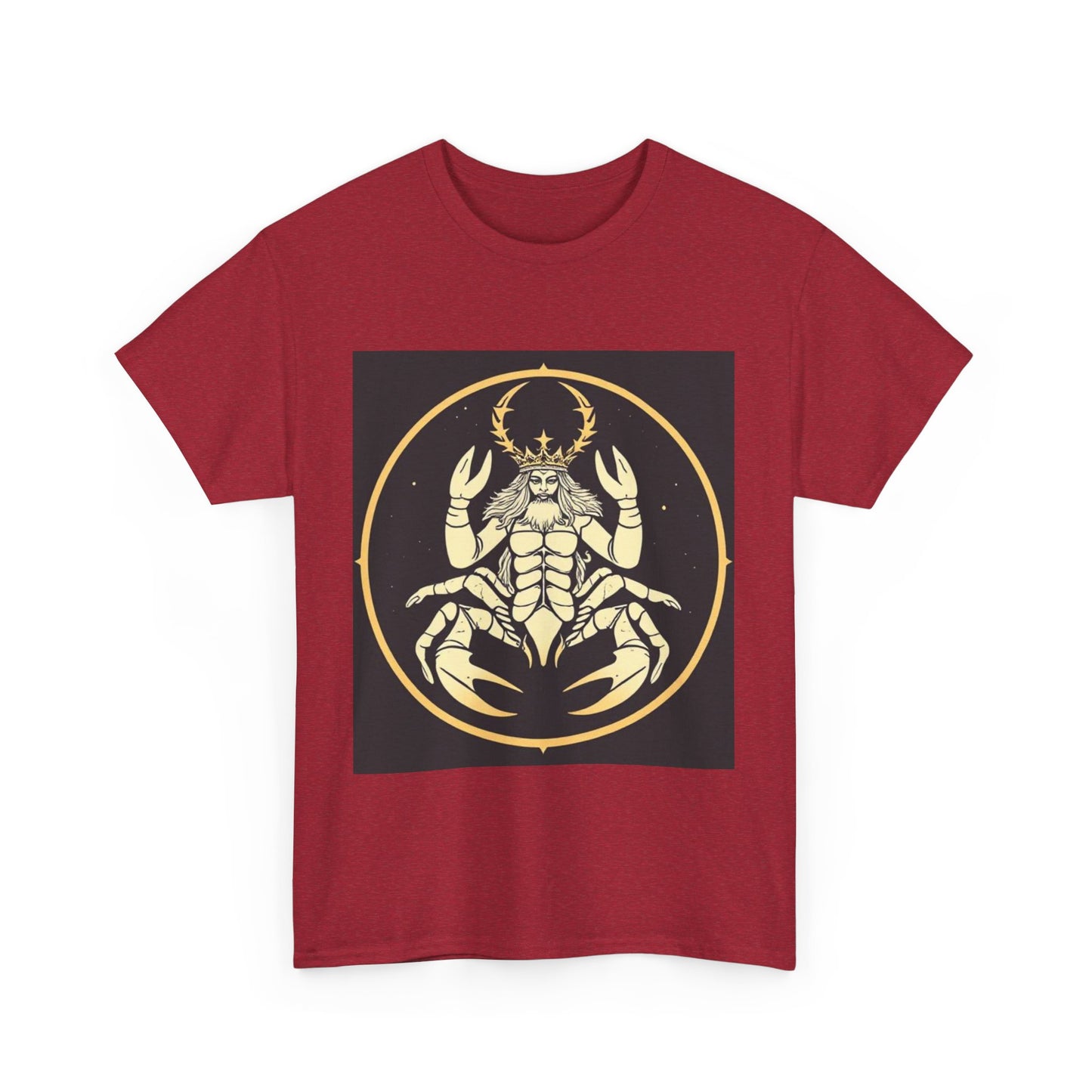 Unisex Heavy Cotton T-Shirt, Scorpio King, Print Art, Zodiac Design