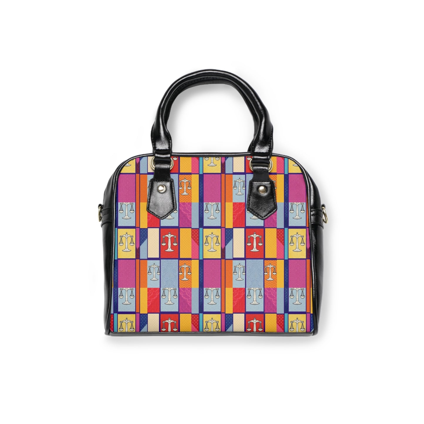 Shoulder Handbag, Libra, Zodiac v1, Shapes Pattern
