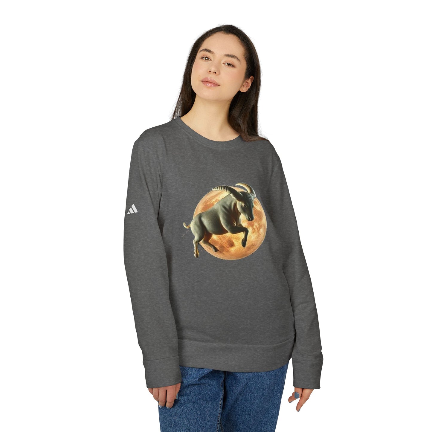 Adidas, Unisex Fleece Crewneck Sweatshirt, Taurus, Planet Animal, Zodiac