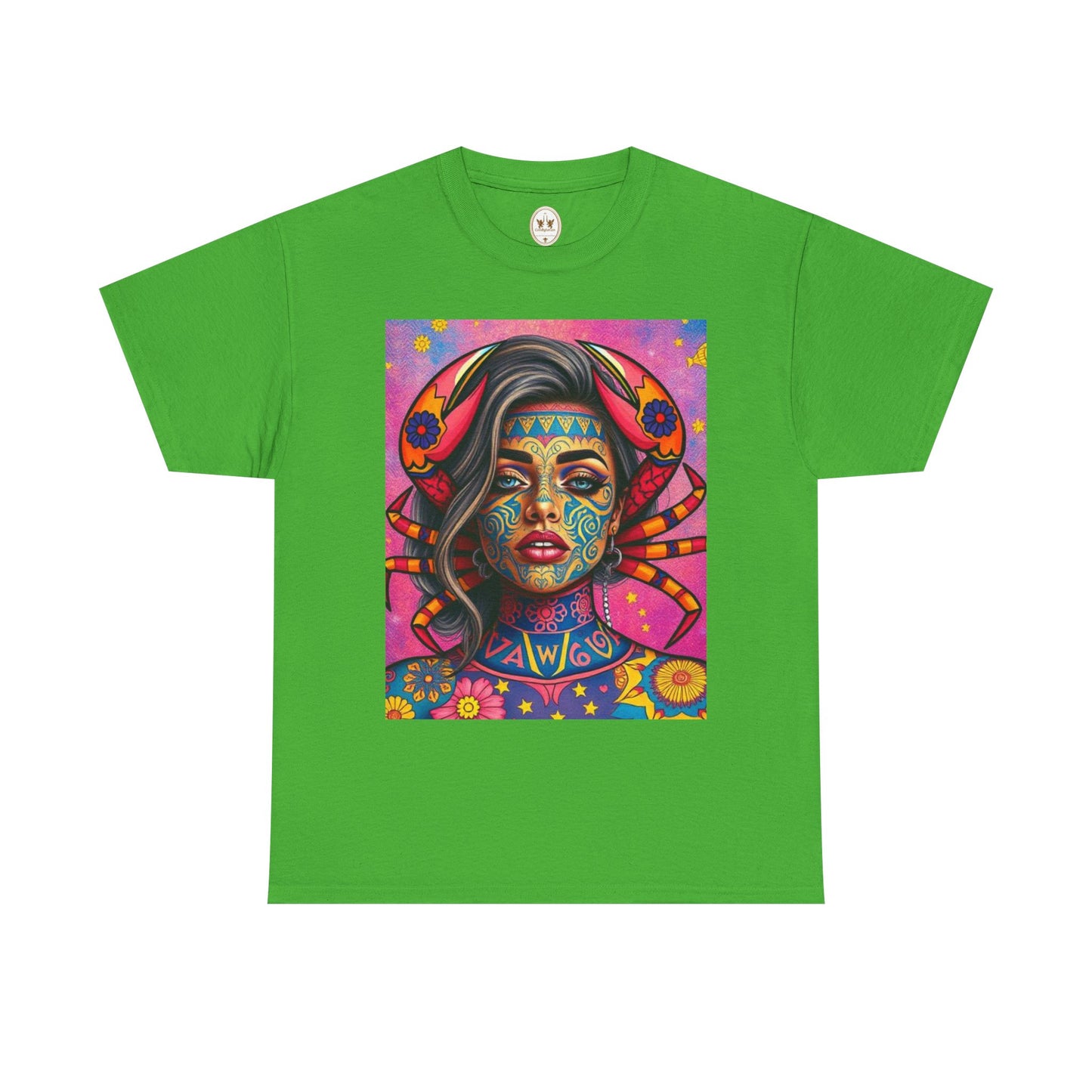 Unisex Heavy Cotton T-Shirt, Cancer, Zodiac v3, Sexy Art
