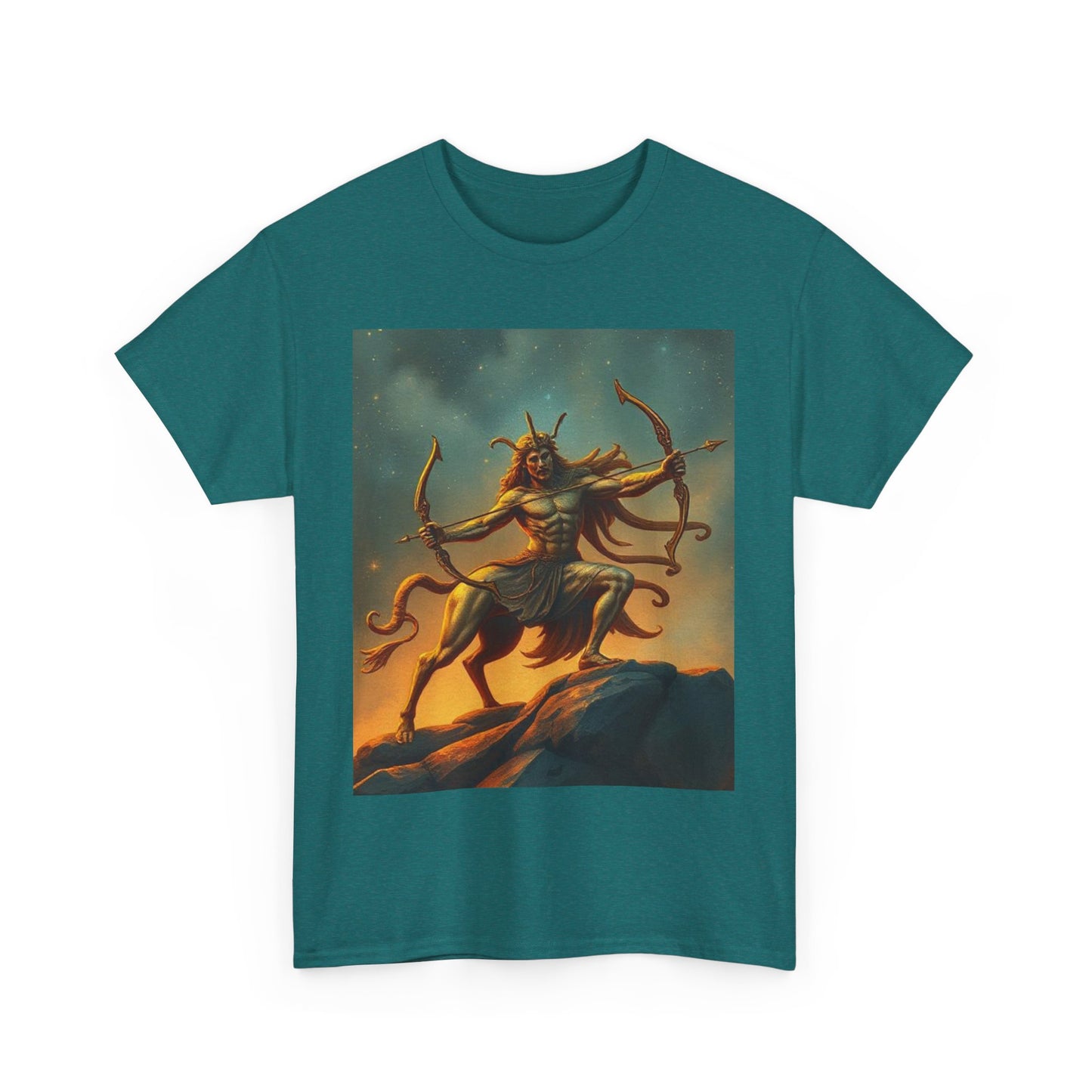 Unisex Heavy Cotton T-Shirt, Arrow Centaur, Sagittarius Zodiac Design