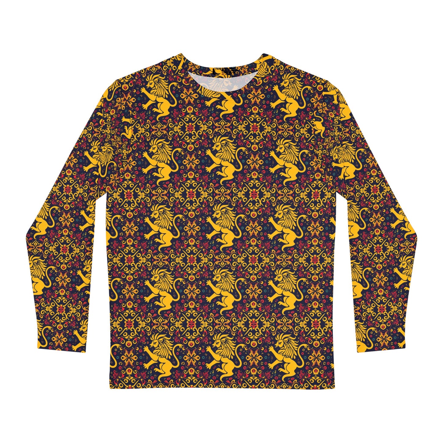 Men's Long Sleeve Shirt, (AOP), Leo, Zodiac v4, Pattern
