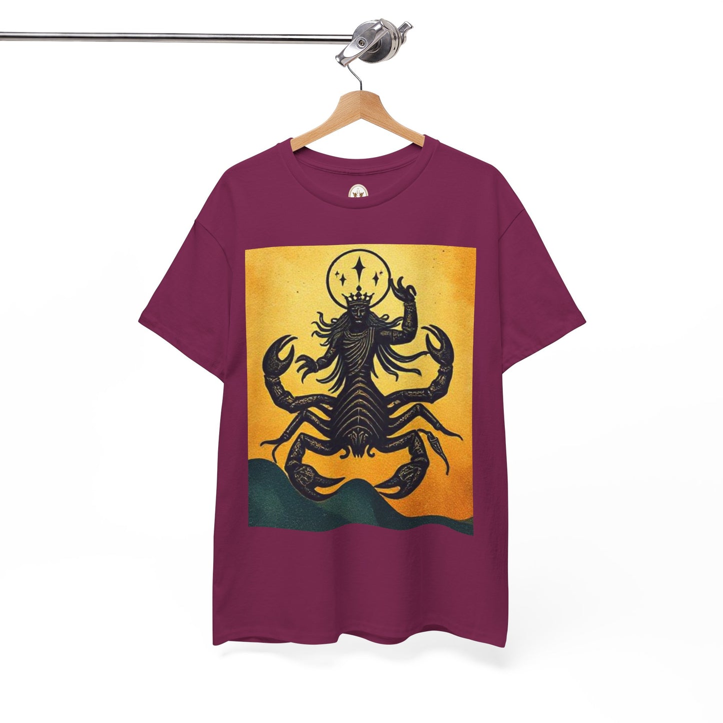 Unisex Heavy Cotton T-Shirt, Scorpion King, Print Art v1, Scorpio Zodiac Design