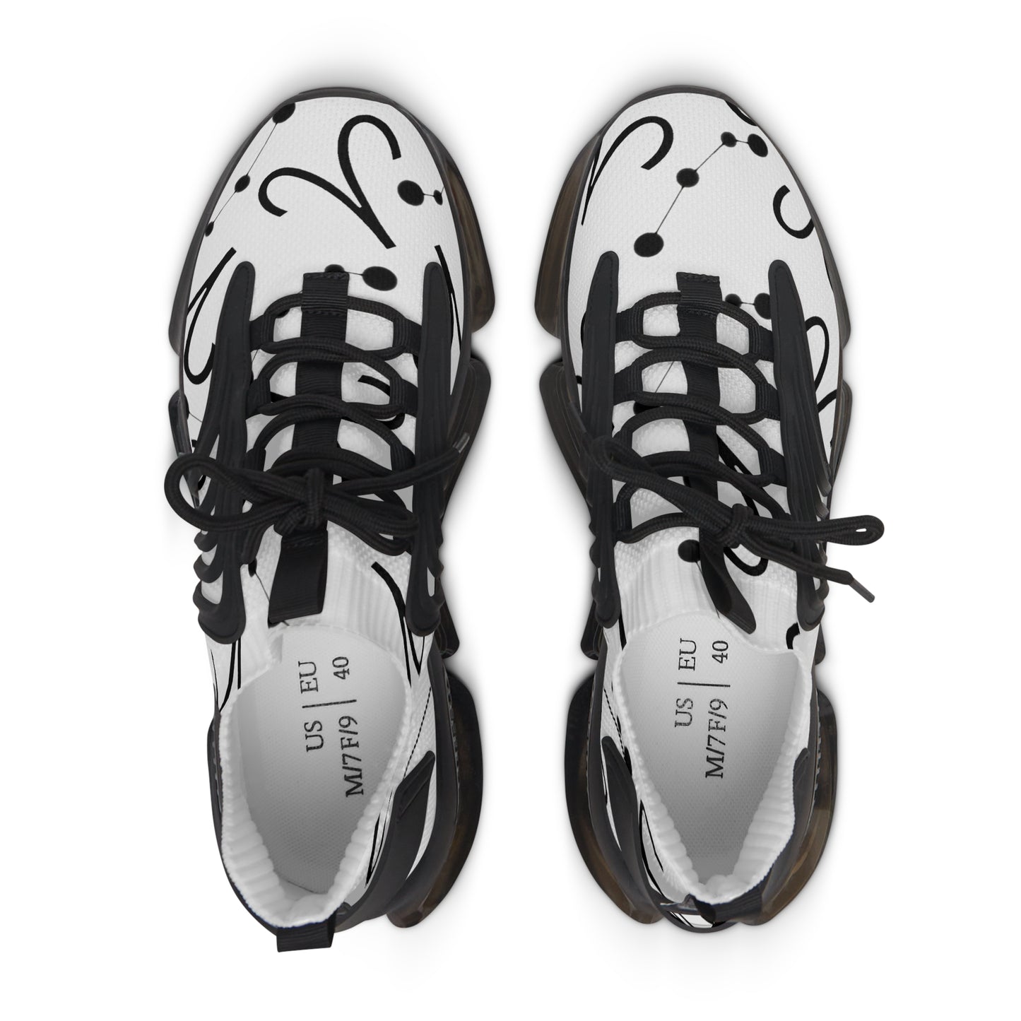 Women's Mesh Sneakers, Constellation & Symbol, Aries Zodiac Sign, AOP