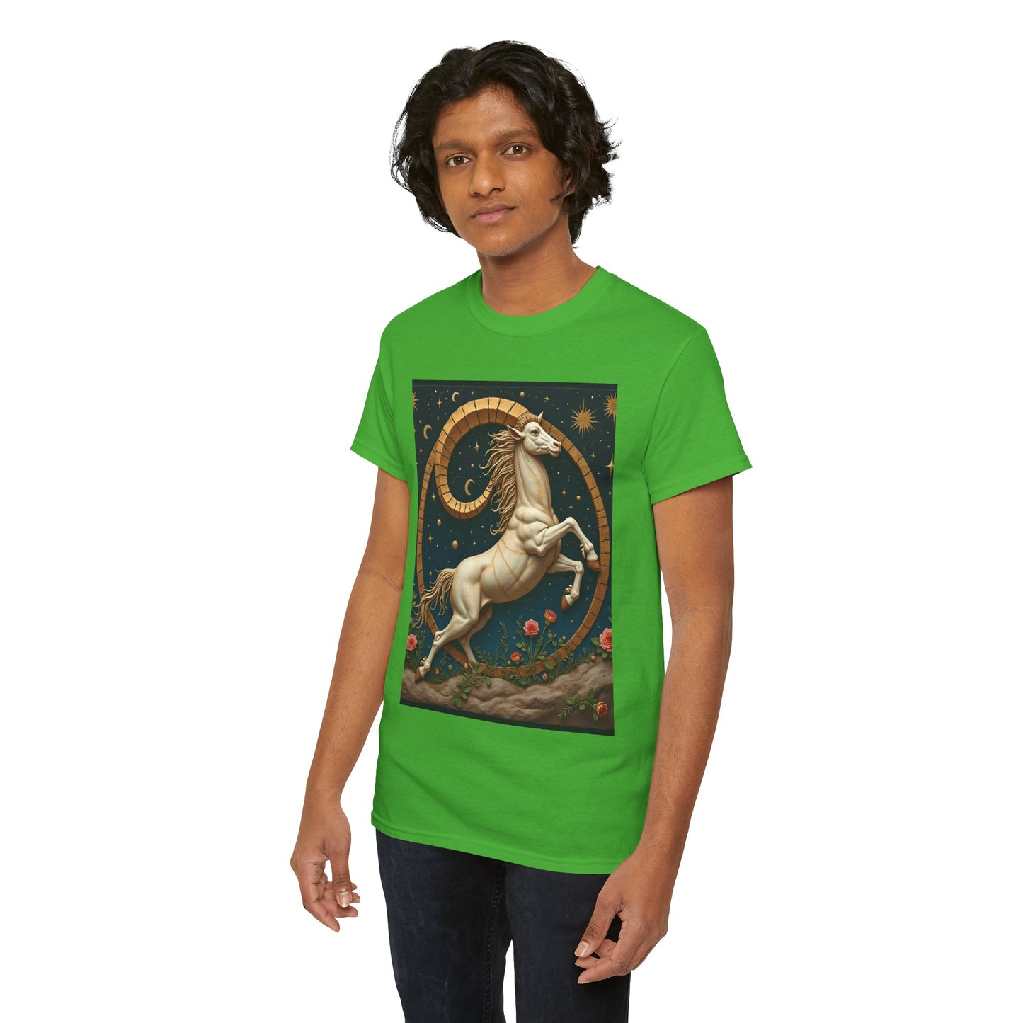 Unisex Heavy Cotton T-Shirt, Aries Animal. Zodiac Design