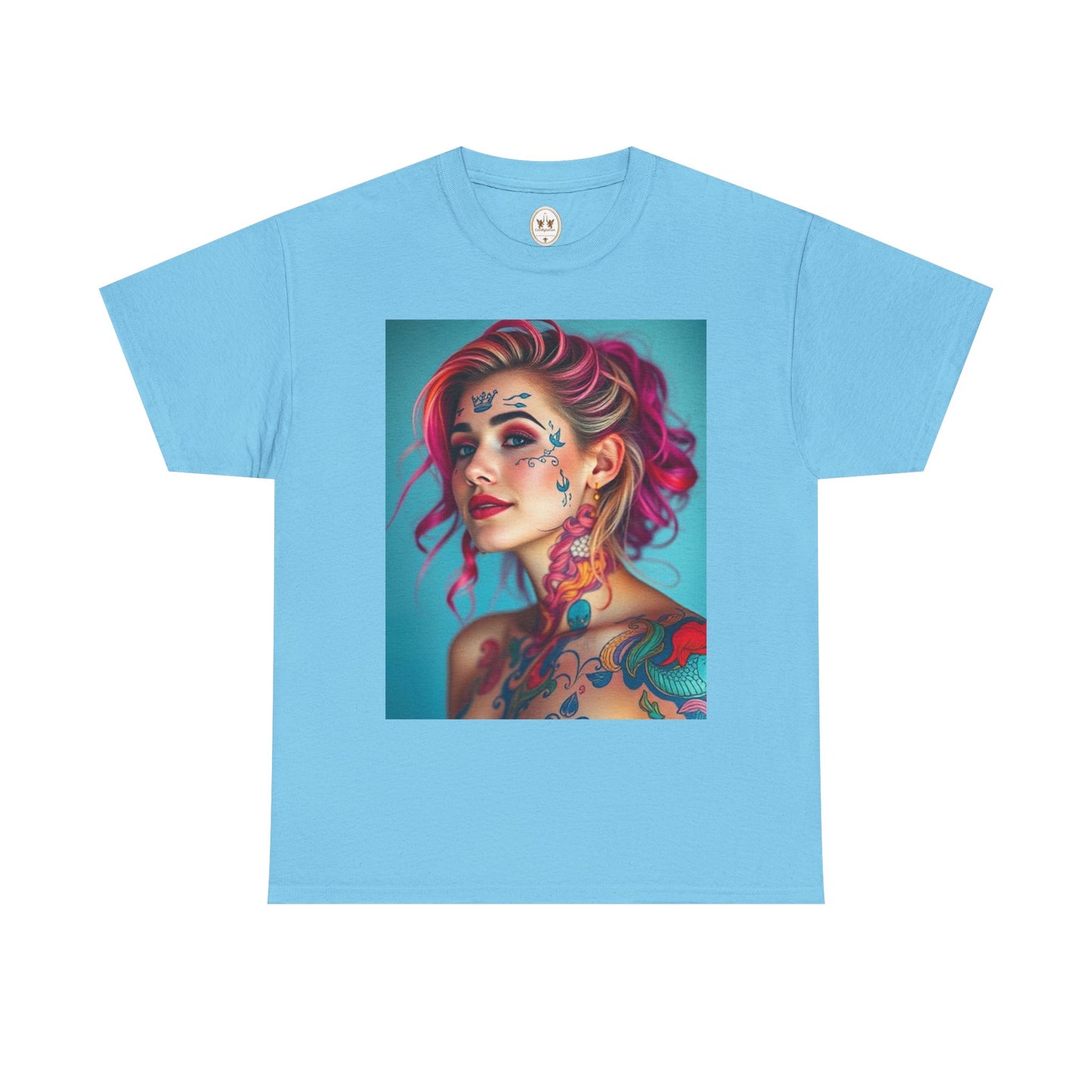 Unisex Heavy Cotton T-Shirt, Pisces, Zodiac v3, Sexy Art