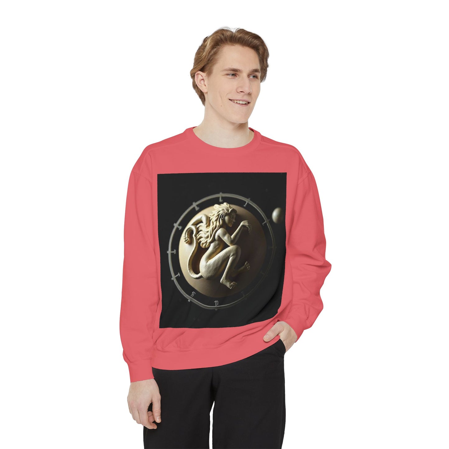 Garment-Dyed Sweatshirt, Unisex, Space Symbol Design, Virgo