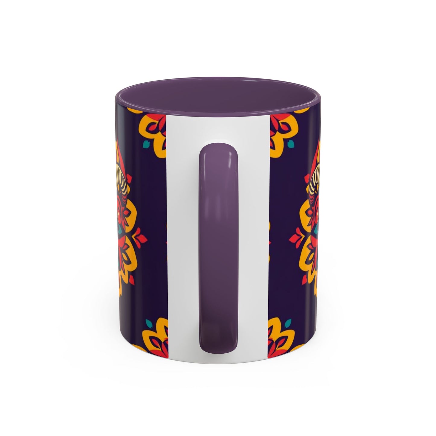 Accent Coffee Mug, Taurus, Zodiac v4. Flower Pattern, (11, 15oz)