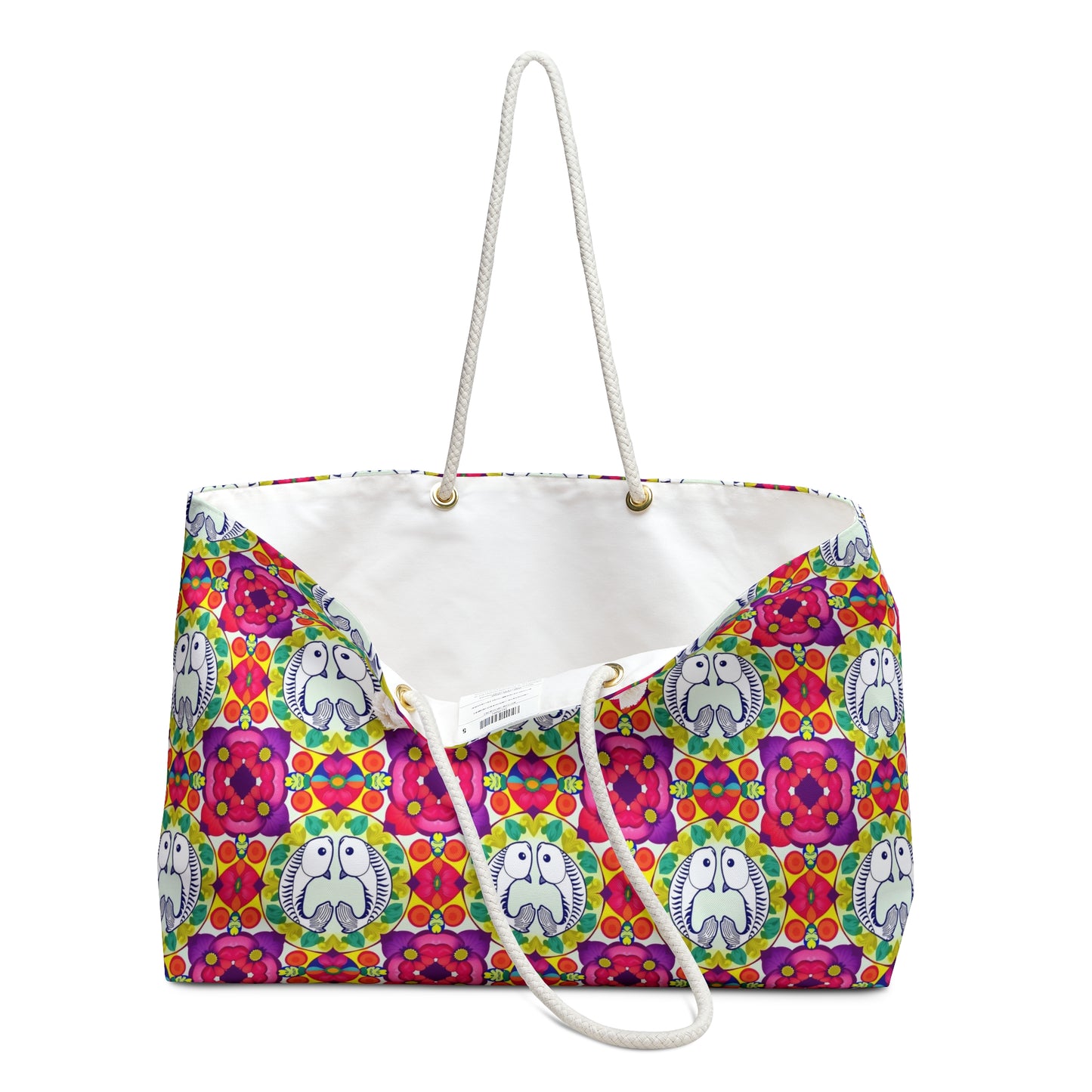 Weekender Bag, Pisces, Zodiac v2, Flower Pattern