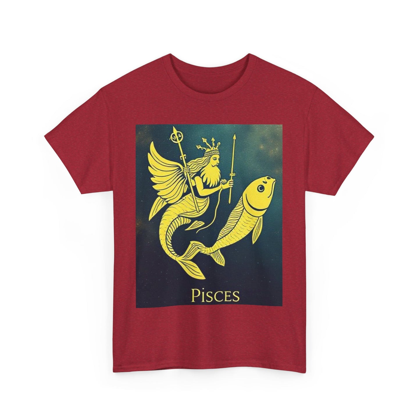 Unisex Heavy Cotton T-Shirt, Pisces Queen, Zodiac Design